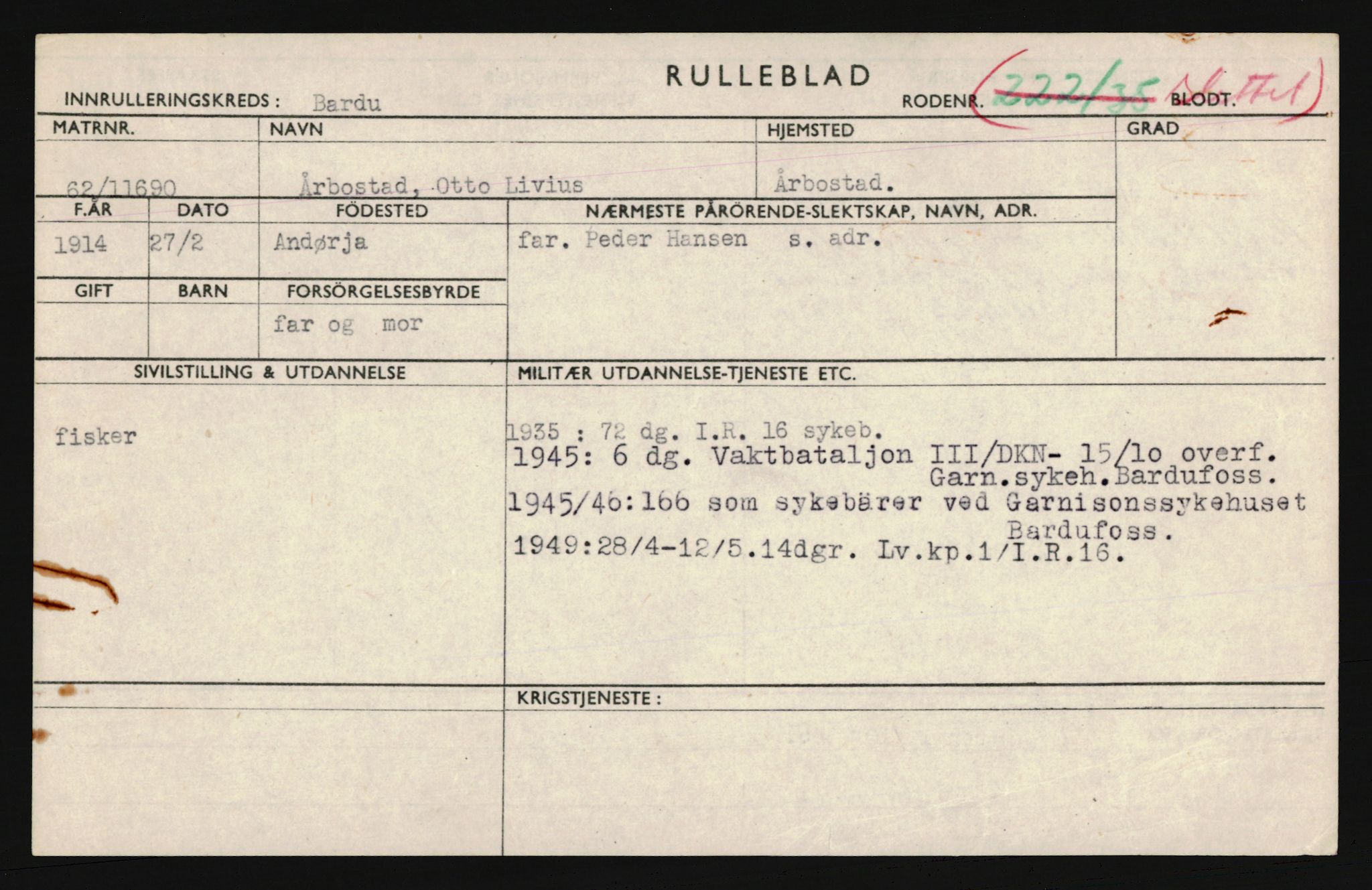 Forsvaret, Troms infanteriregiment nr. 16, AV/RA-RAFA-3146/P/Pa/L0019: Rulleblad for regimentets menige mannskaper, årsklasse 1935, 1935, s. 1295