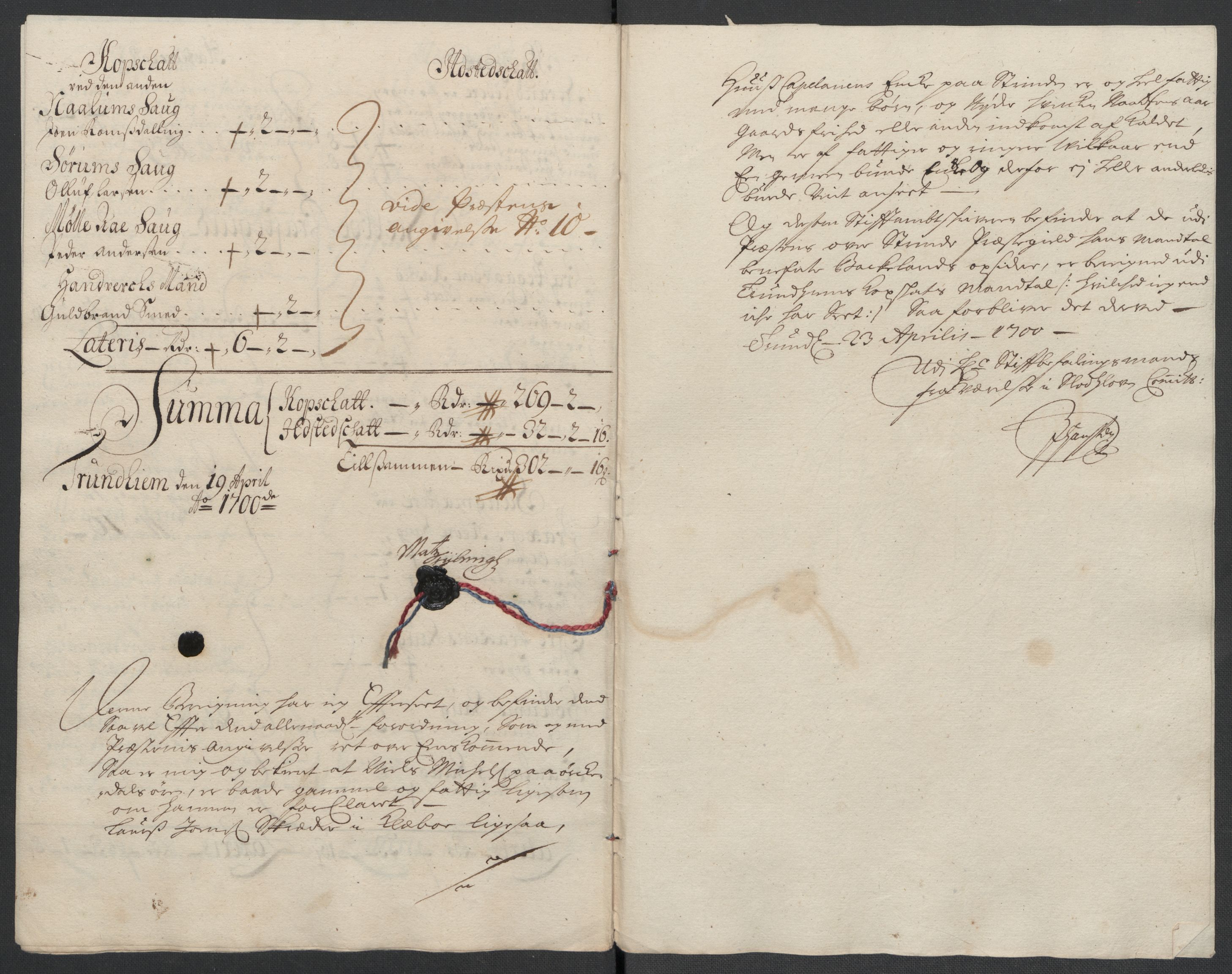 Rentekammeret inntil 1814, Reviderte regnskaper, Fogderegnskap, AV/RA-EA-4092/R61/L4107: Fogderegnskap Strinda og Selbu, 1698-1700, s. 206