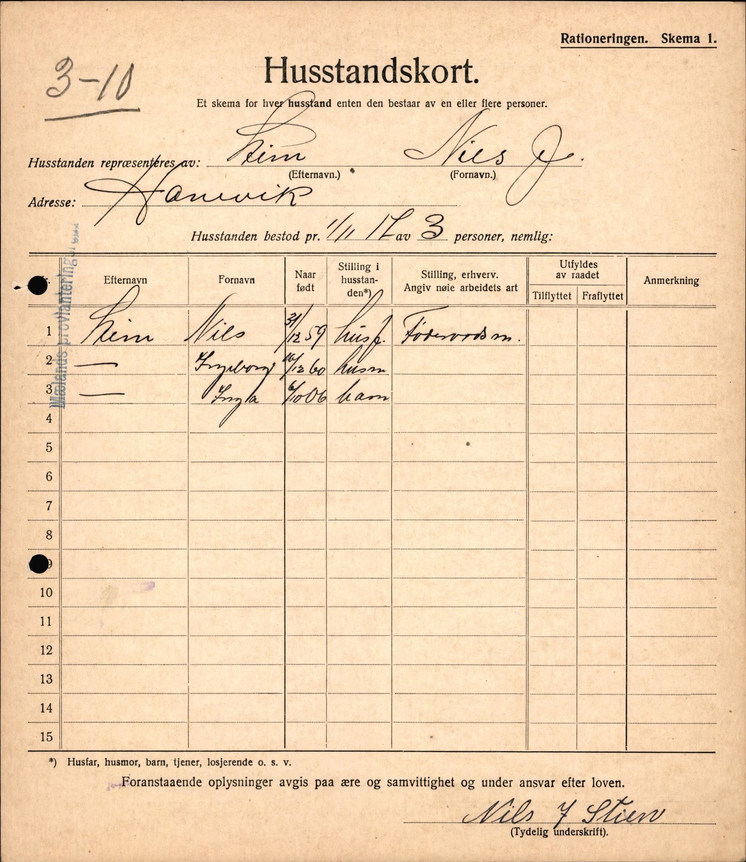 IKAH, Meland kommune, Provianteringsrådet, Husstander per 01.11.1917, 1917-1918, s. 19