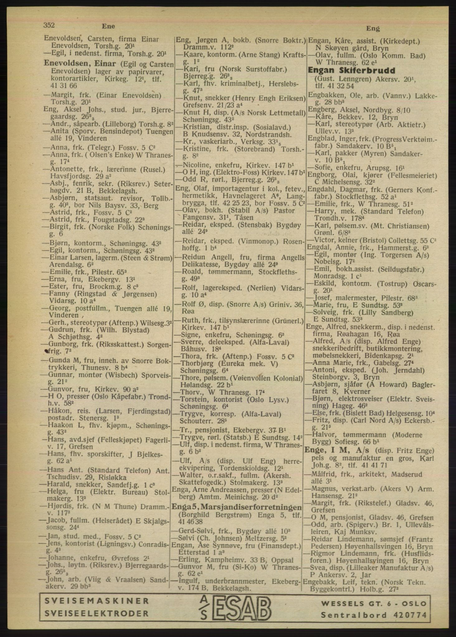 Kristiania/Oslo adressebok, PUBL/-, 1950, s. 352