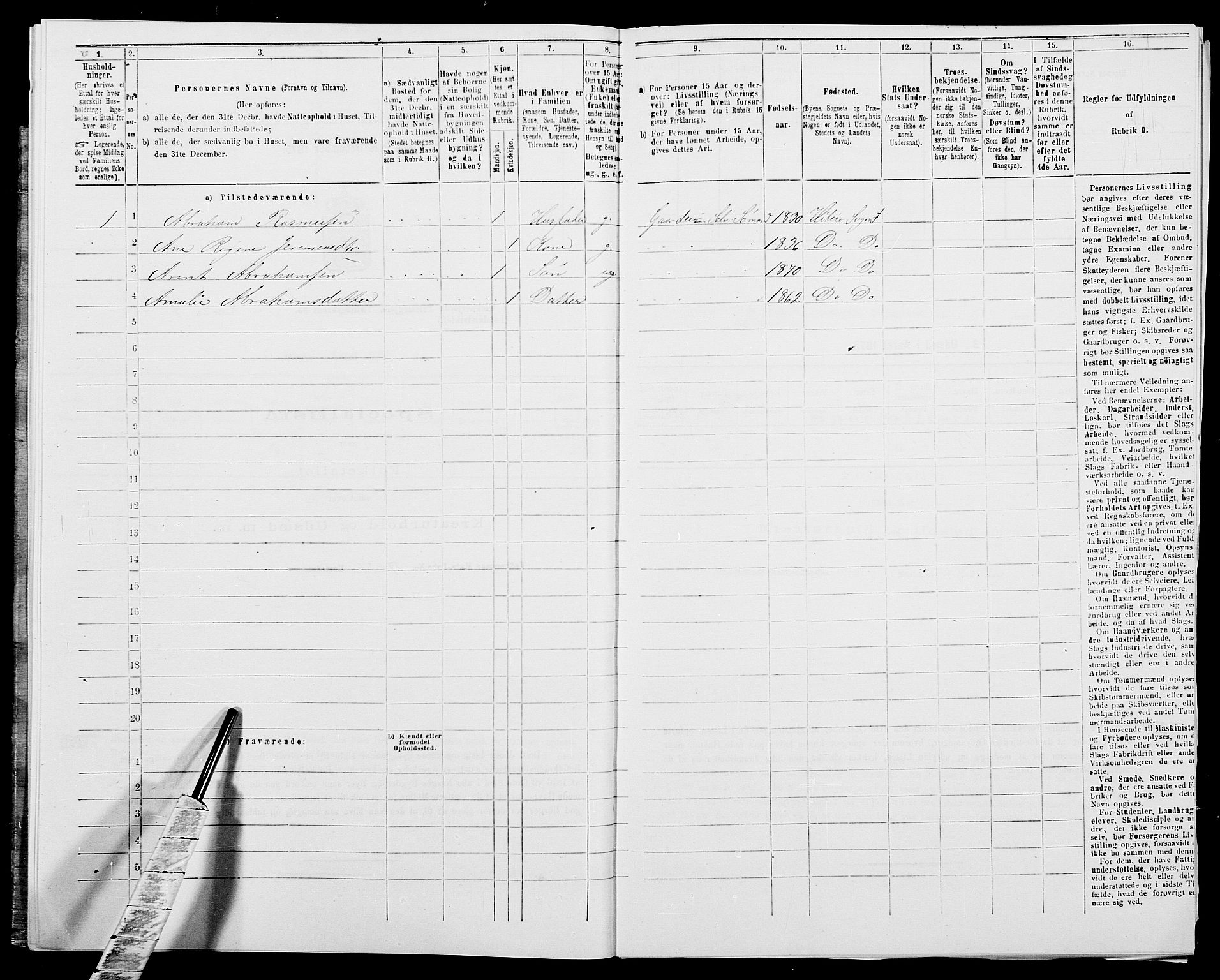 SAK, Folketelling 1875 for 1042L Flekkefjord prestegjeld, Nes sokn og Hidra sokn, 1875, s. 410