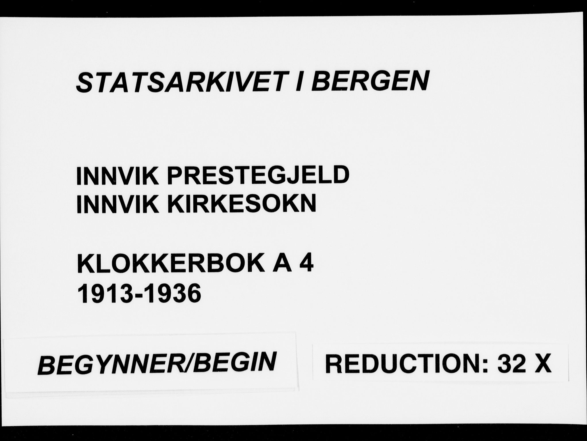 Innvik sokneprestembete, SAB/A-80501: Klokkerbok nr. A 4, 1913-1936
