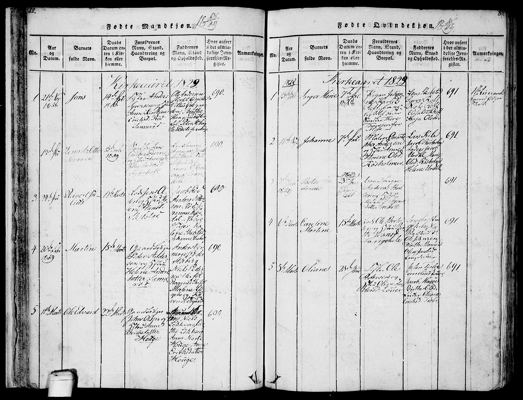 Hvaler prestekontor Kirkebøker, AV/SAO-A-2001/F/Fa/L0005: Ministerialbok nr. I 5, 1816-1845, s. 82-83