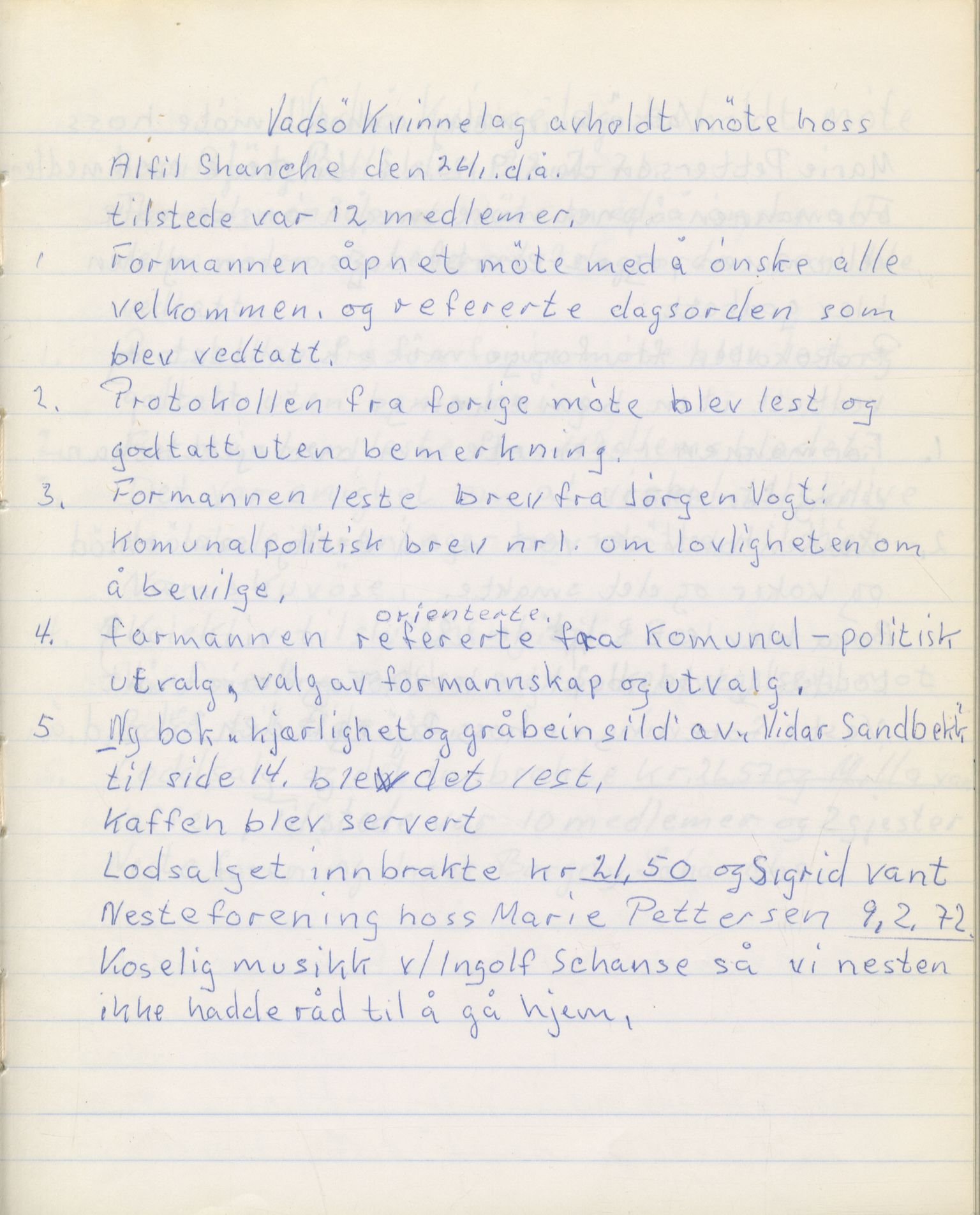 Vadsø Kvinnelag, FMFB/A-1054/A/L0003: Møteprotokoll, 1971-1980, s. 20
