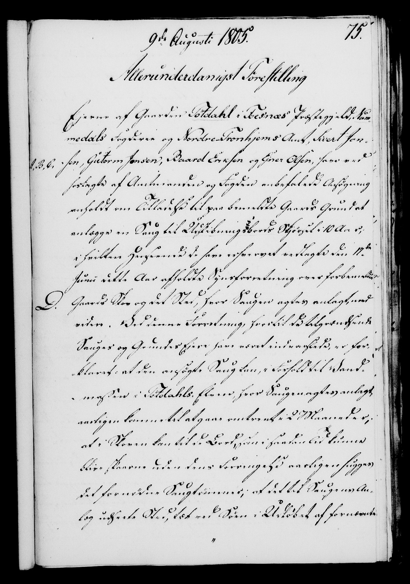 Rentekammeret, Kammerkanselliet, AV/RA-EA-3111/G/Gf/Gfa/L0087: Norsk relasjons- og resolusjonsprotokoll (merket RK 52.87), 1805, s. 423