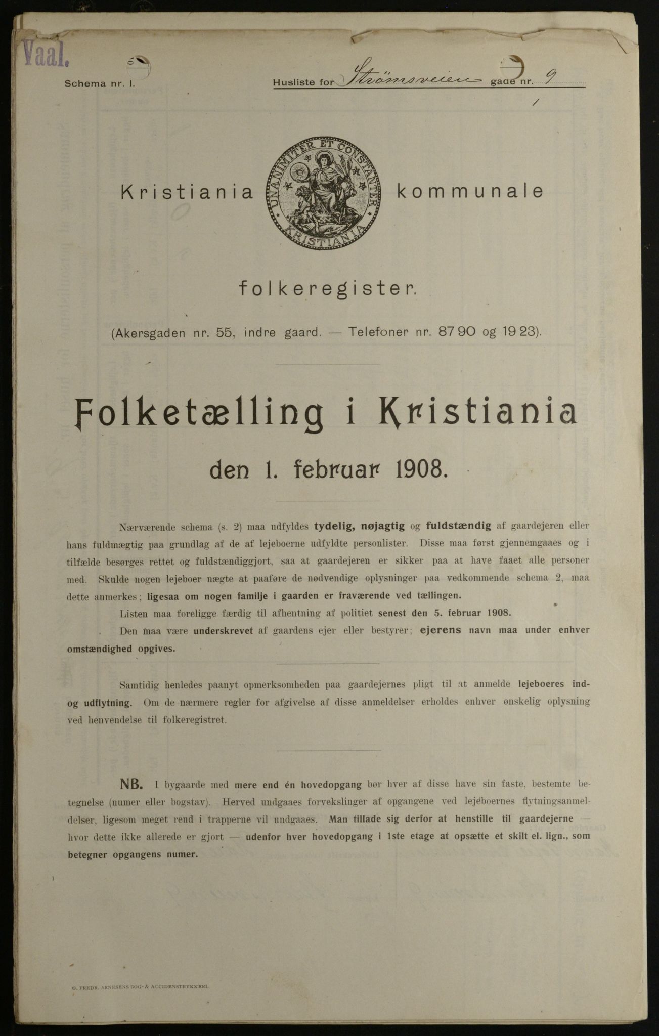 OBA, Kommunal folketelling 1.2.1908 for Kristiania kjøpstad, 1908, s. 93578