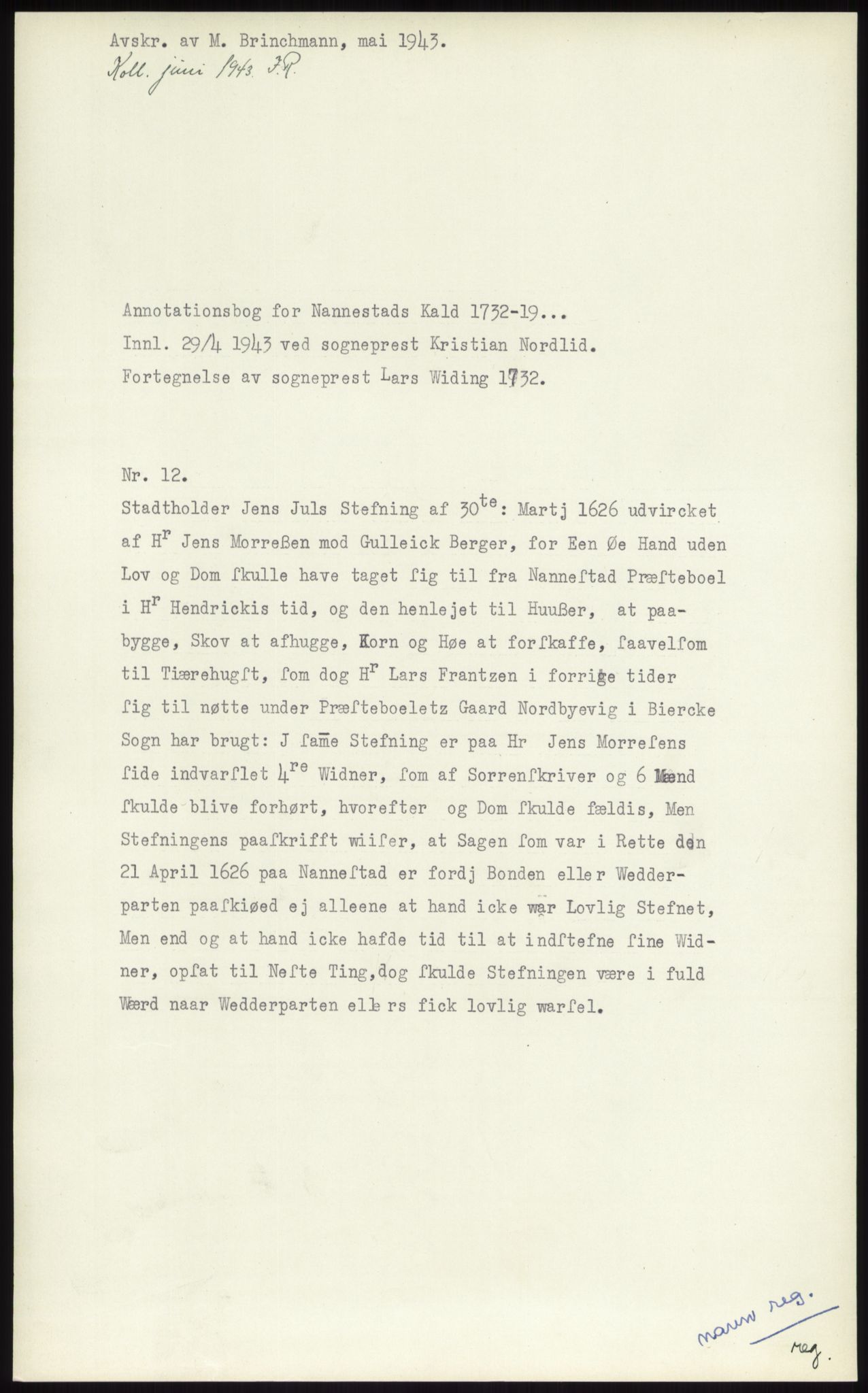 Samlinger til kildeutgivelse, Diplomavskriftsamlingen, AV/RA-EA-4053/H/Ha, s. 1125