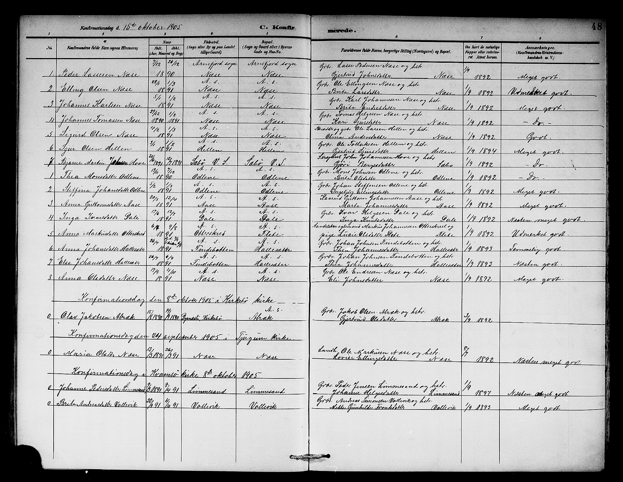 Vik sokneprestembete, AV/SAB-A-81501/H/Hab/Habb/L0003: Klokkerbok nr. B 3, 1894-1912, s. 48