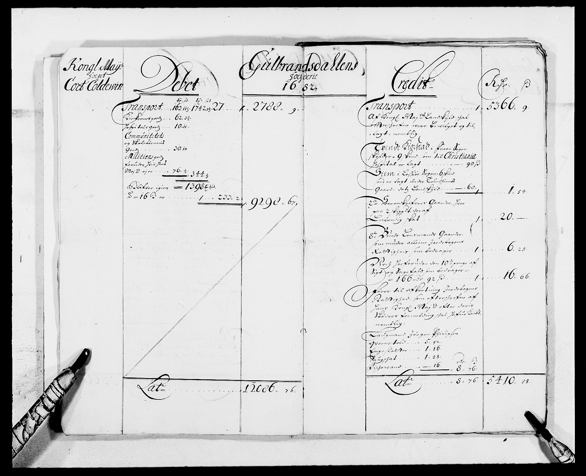 Rentekammeret inntil 1814, Reviderte regnskaper, Fogderegnskap, AV/RA-EA-4092/R17/L1157: Fogderegnskap Gudbrandsdal, 1682-1689, s. 5