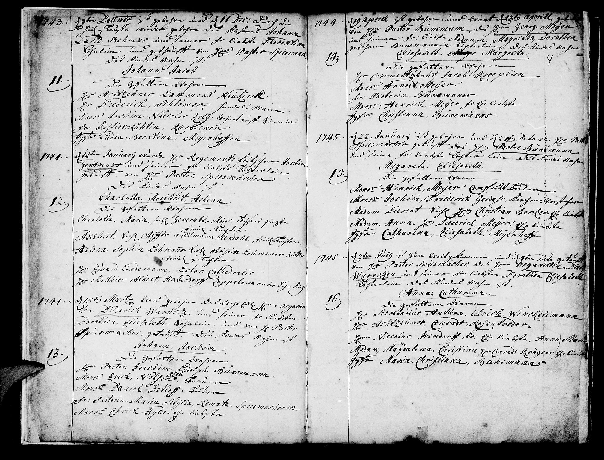 Mariakirken Sokneprestembete, AV/SAB-A-76901/H/Haa/L0001: Ministerialbok nr. A 1, 1740-1784, s. 4