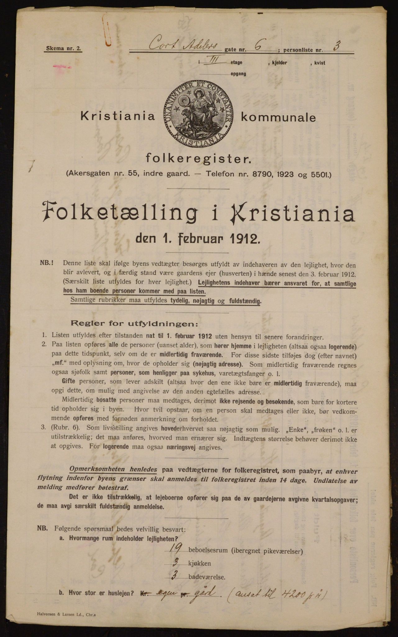 OBA, Kommunal folketelling 1.2.1912 for Kristiania, 1912, s. 13551