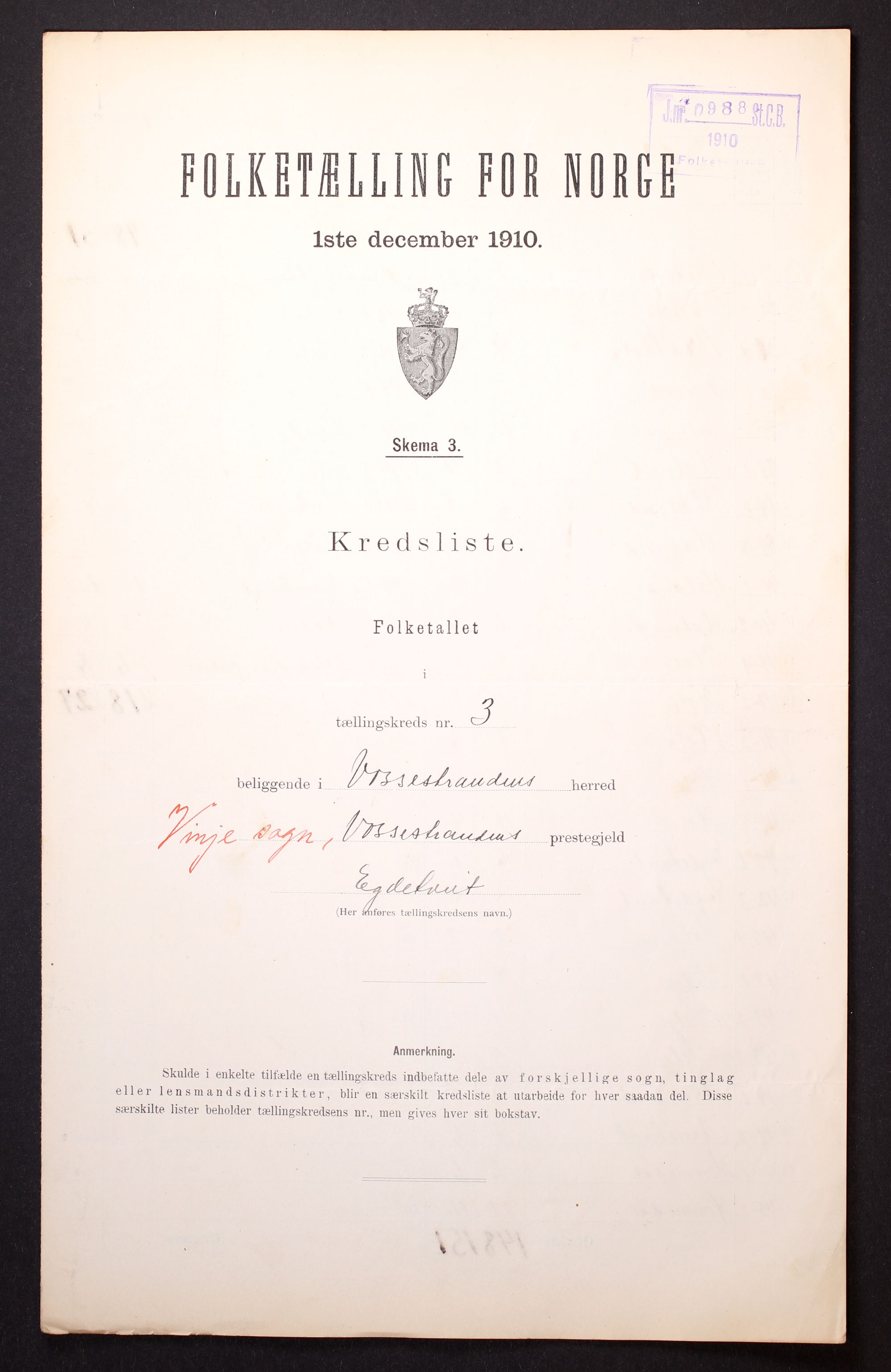 RA, Folketelling 1910 for 1236 Vossestrand herred, 1910, s. 10