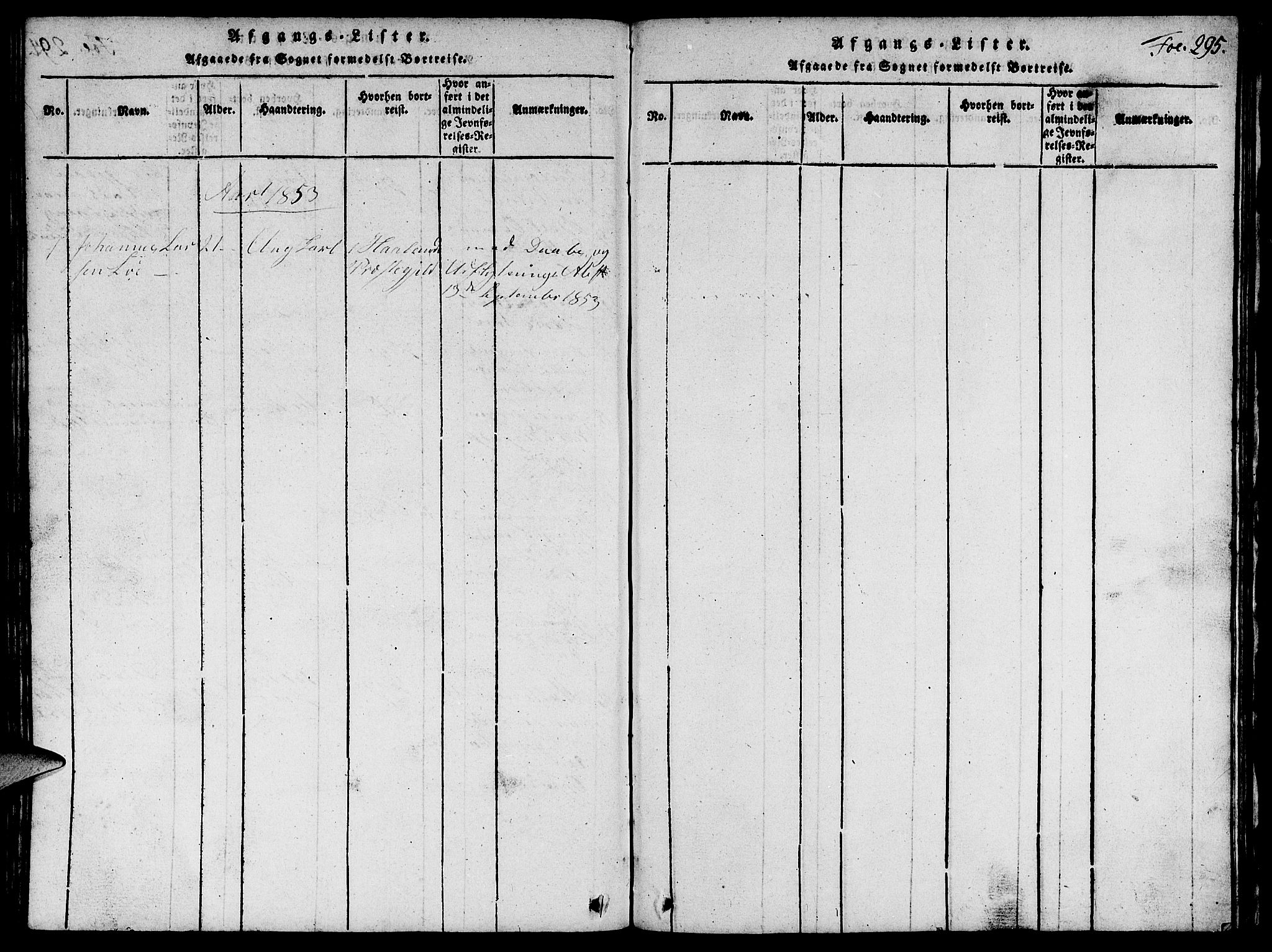 Vikedal sokneprestkontor, AV/SAST-A-101840/01/V: Klokkerbok nr. B 1, 1816-1853, s. 295