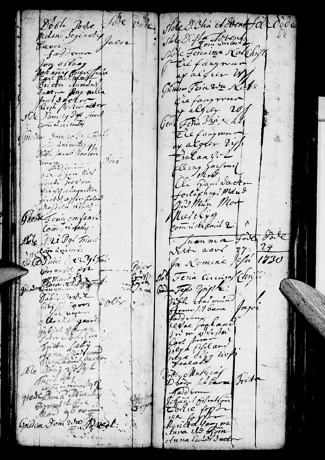 Etne sokneprestembete, SAB/A-75001/H/Haa: Ministerialbok nr. A 1, 1715-1741, s. 58