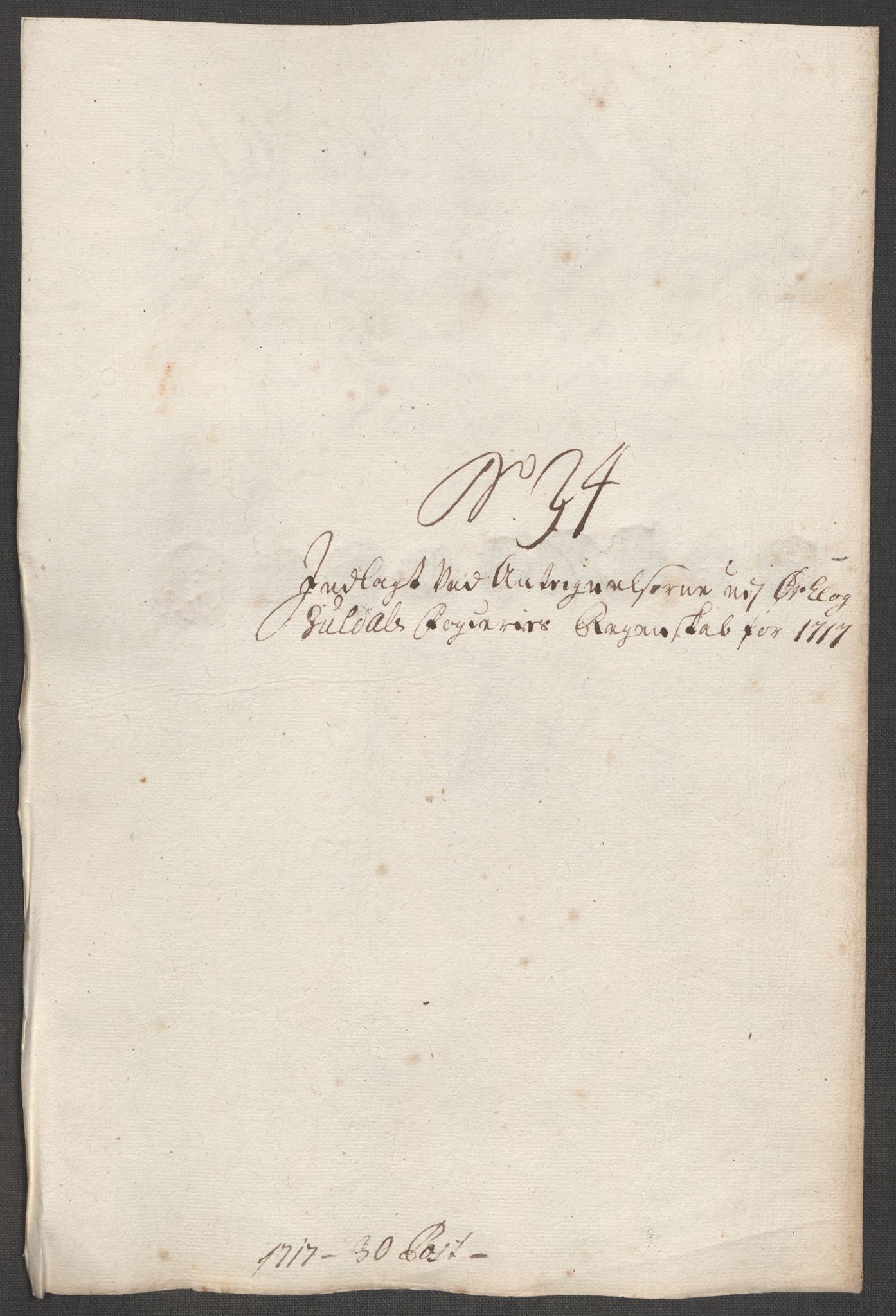 Rentekammeret inntil 1814, Reviderte regnskaper, Fogderegnskap, AV/RA-EA-4092/R60/L3970: Fogderegnskap Orkdal og Gauldal, 1717, s. 131