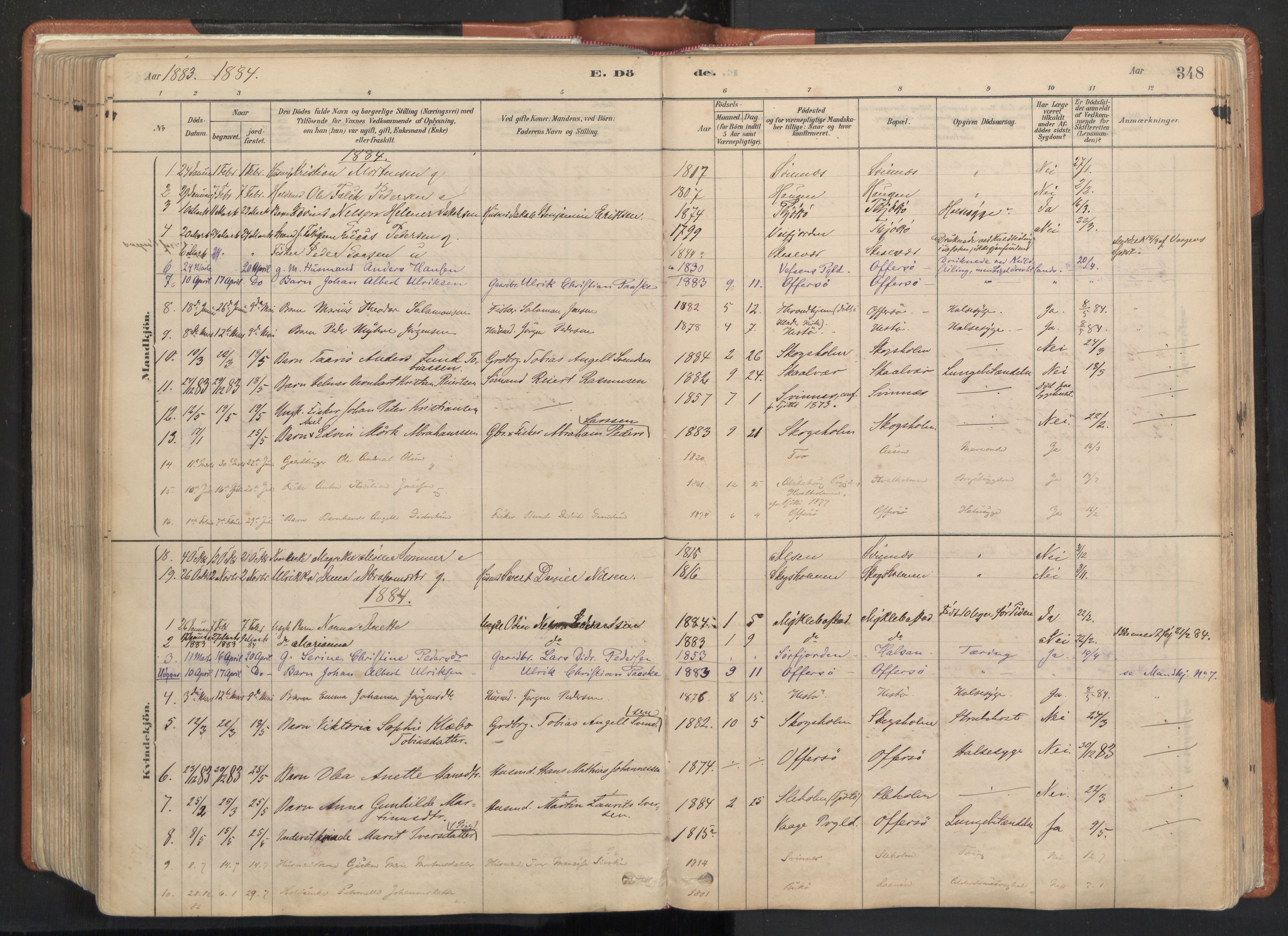 Ministerialprotokoller, klokkerbøker og fødselsregistre - Nordland, AV/SAT-A-1459/817/L0264: Ministerialbok nr. 817A04, 1878-1907, s. 348