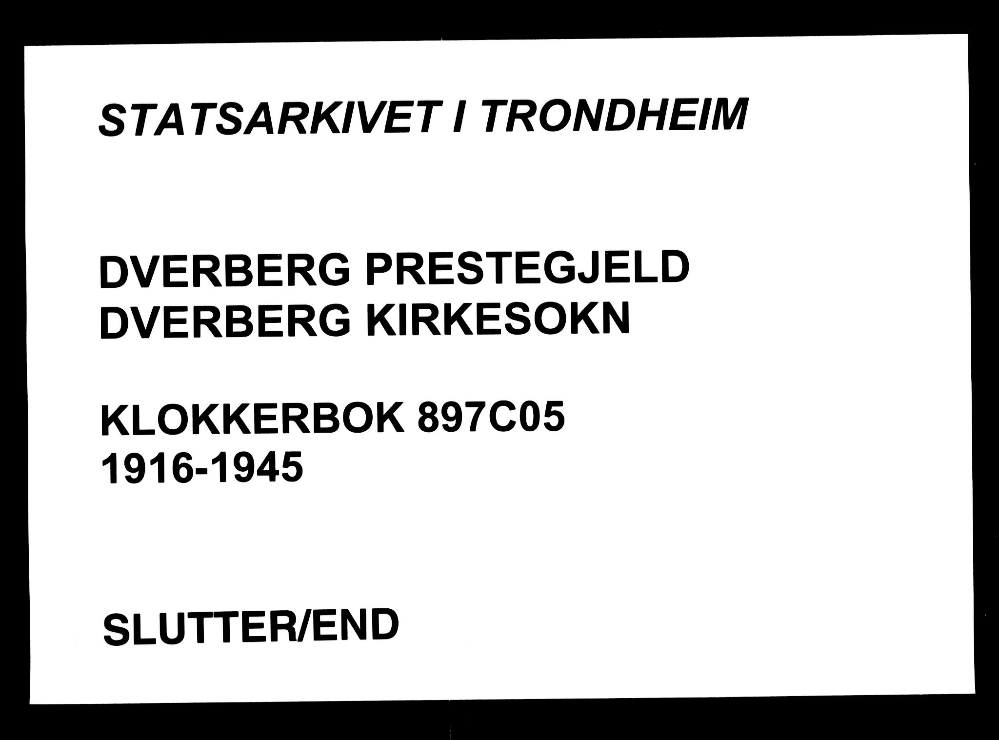 Ministerialprotokoller, klokkerbøker og fødselsregistre - Nordland, AV/SAT-A-1459/897/L1415: Klokkerbok nr. 897C05, 1916-1945