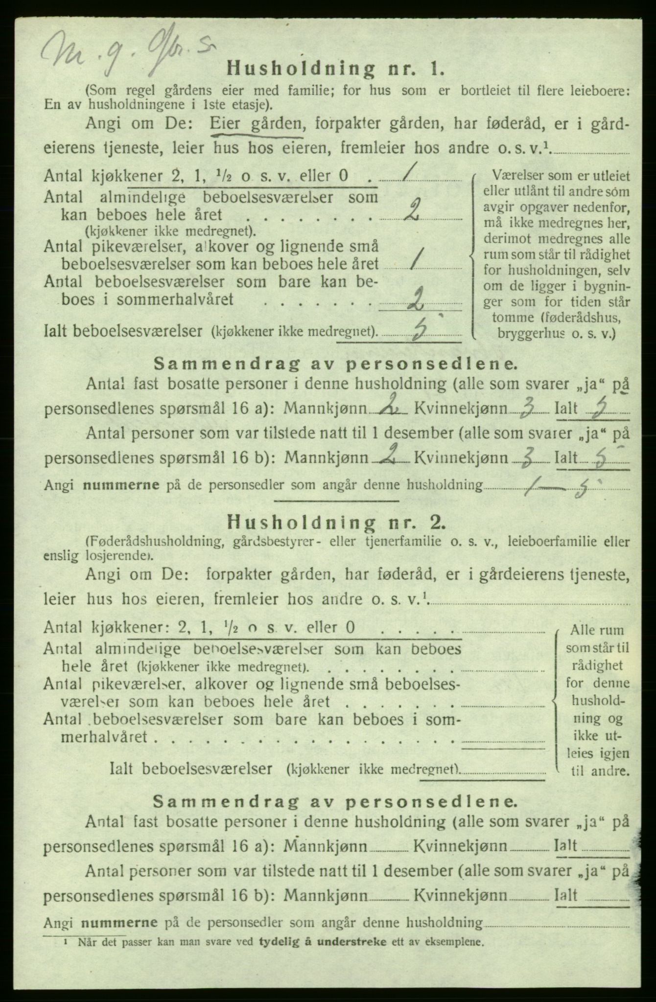 SAB, Folketelling 1920 for 1226 Strandebarm herred, 1920, s. 1038