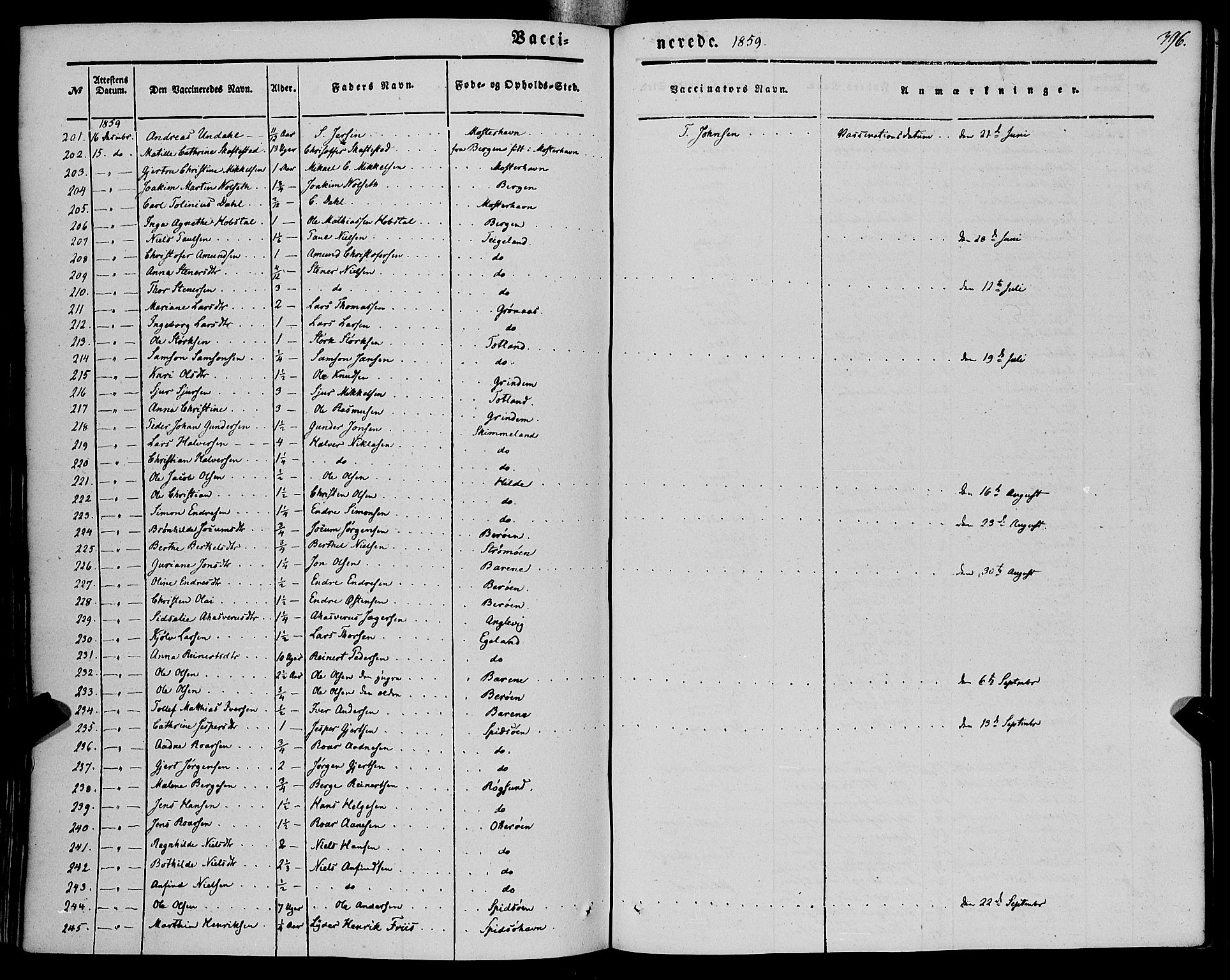 Finnås sokneprestembete, AV/SAB-A-99925/H/Ha/Haa/Haaa/L0007: Ministerialbok nr. A 7, 1850-1862, s. 396