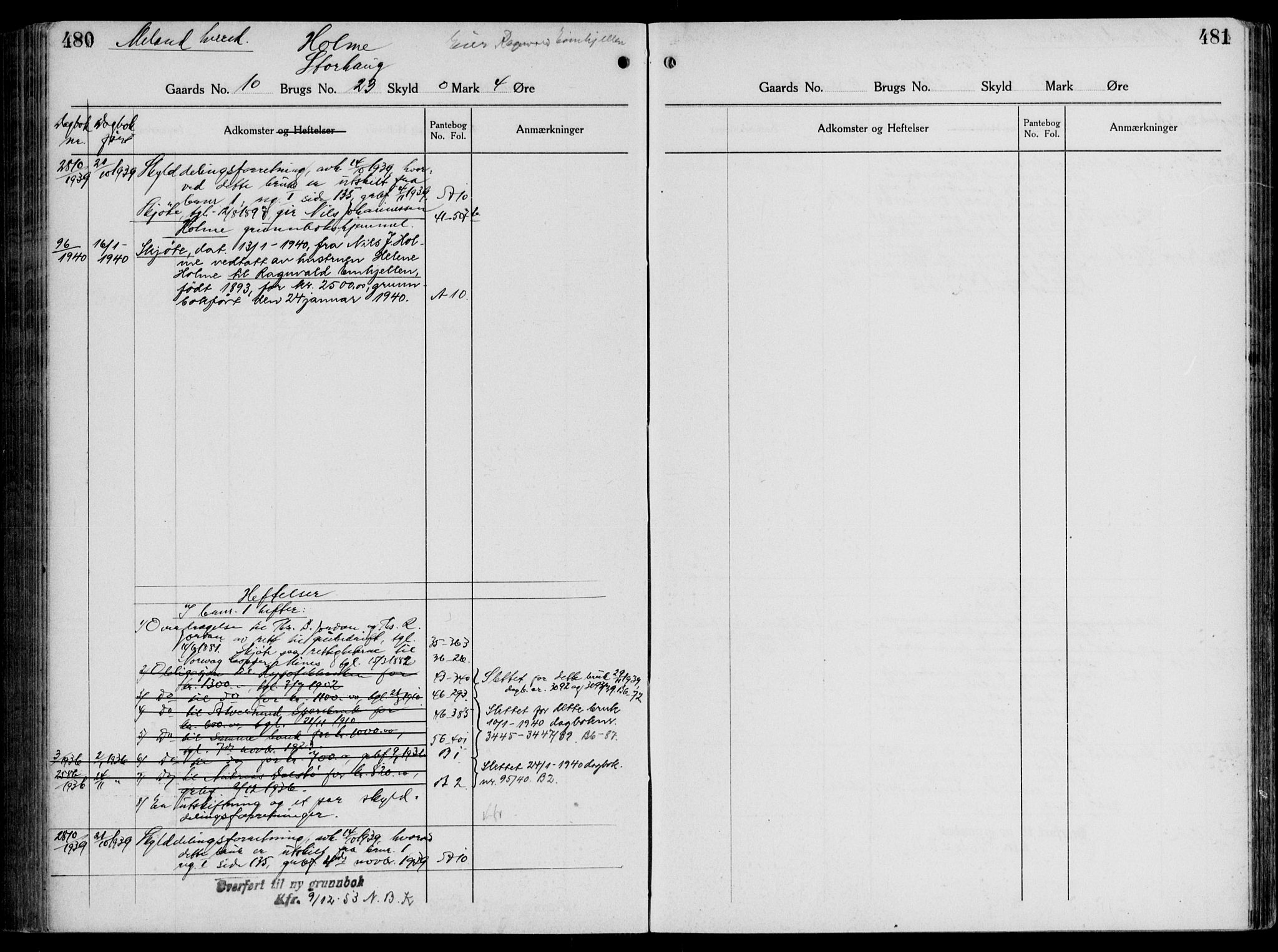 Nordhordland sorenskrivar, AV/SAB-A-2901/1/G/Ga/Gaaa/L0043: Panteregister nr. II.A.a.43, 1893-1952, s. 480-481