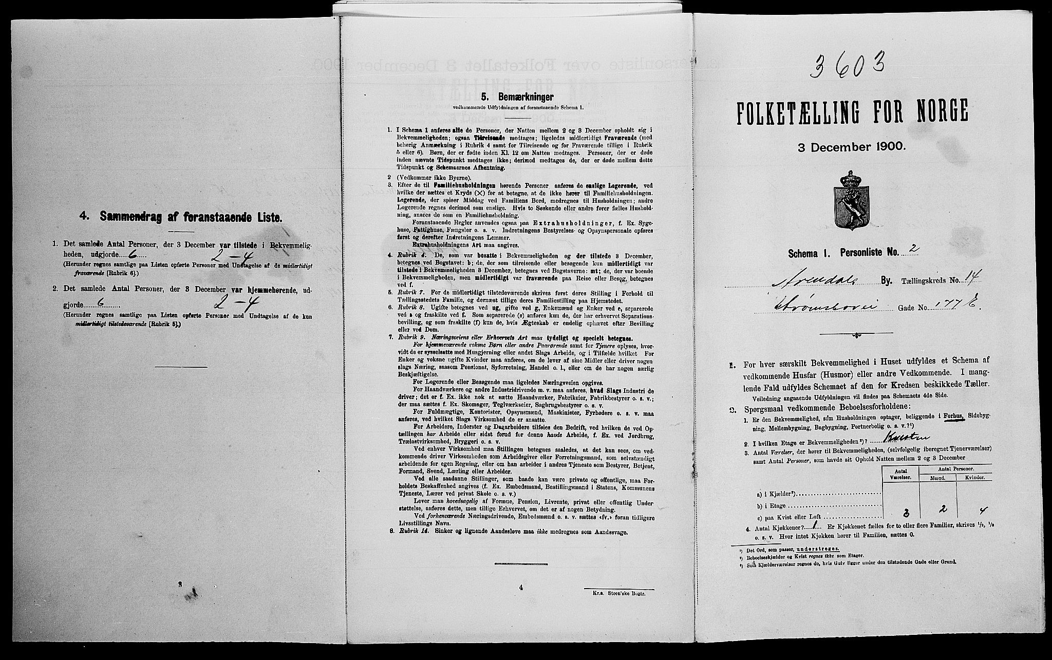 SAK, Folketelling 1900 for 0903 Arendal kjøpstad, 1900, s. 1730