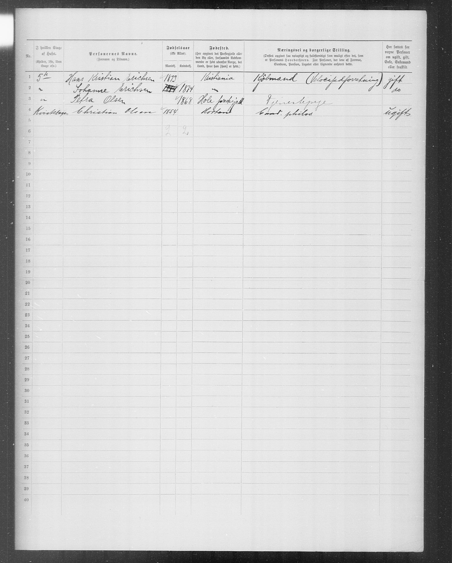 OBA, Kommunal folketelling 31.12.1899 for Kristiania kjøpstad, 1899, s. 9647