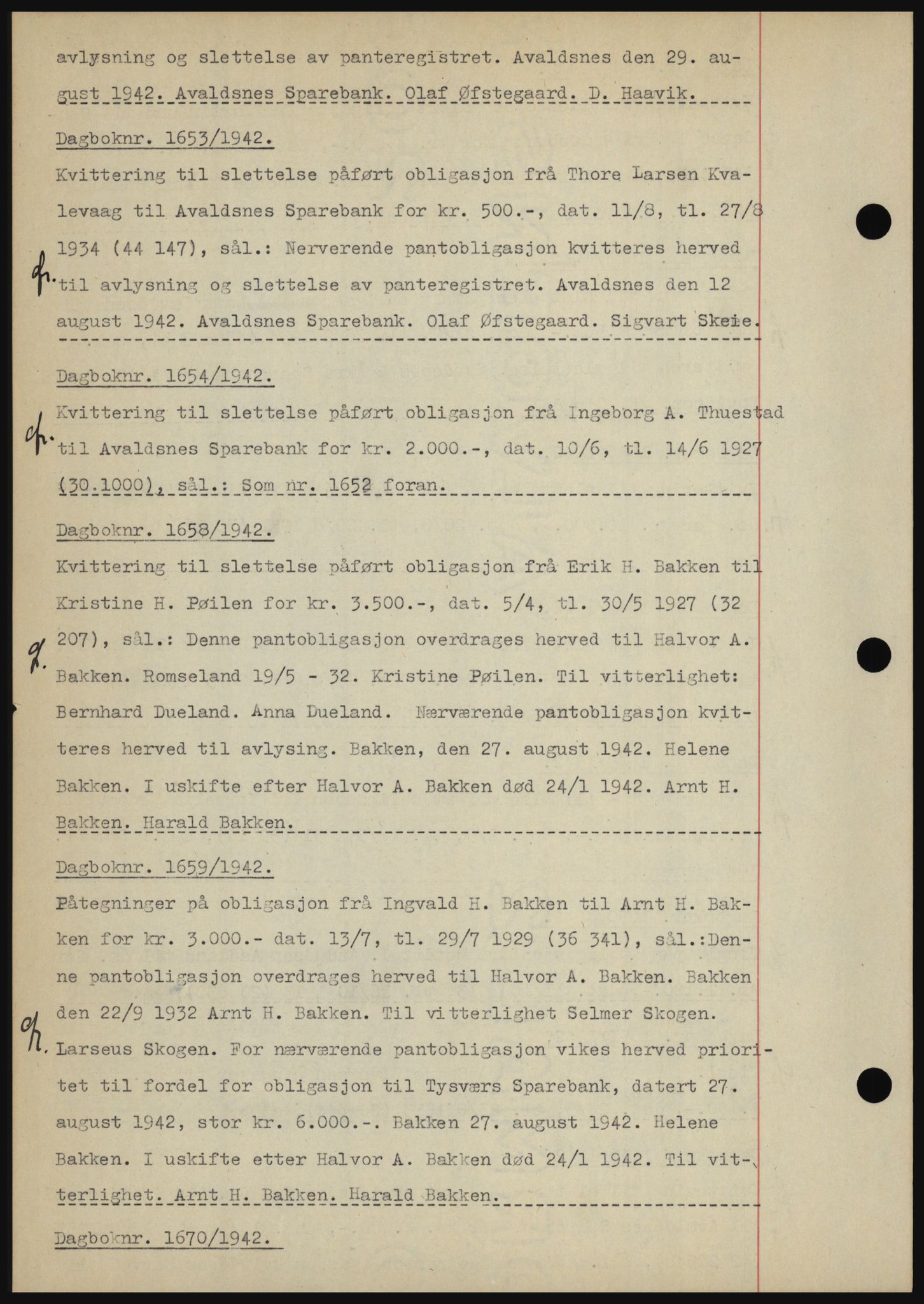 Karmsund sorenskriveri, SAST/A-100311/01/II/IIBBE/L0008: Pantebok nr. B 54, 1942-1943, Dagboknr: 1653/1942