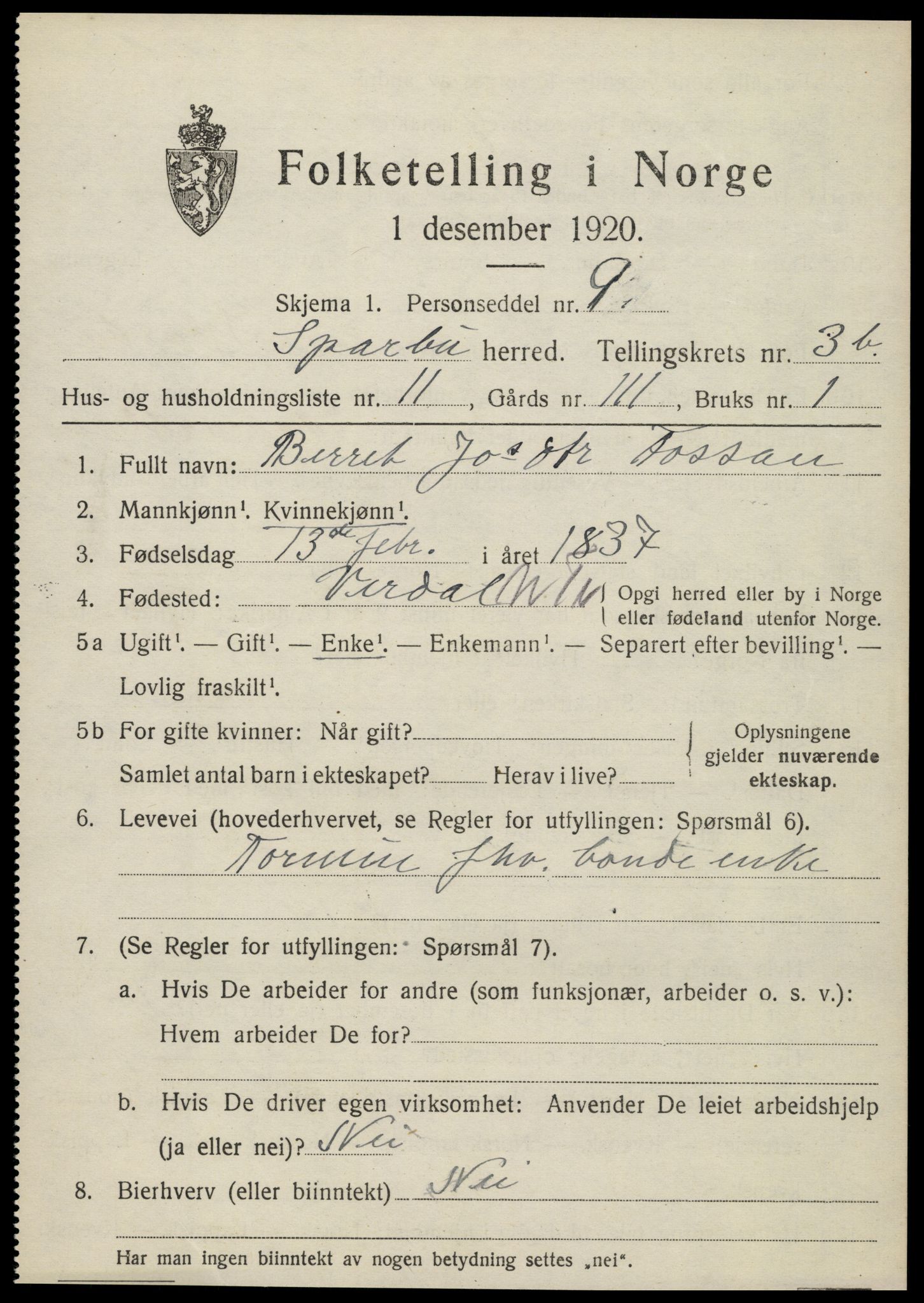 SAT, Folketelling 1920 for 1731 Sparbu herred, 1920, s. 4947