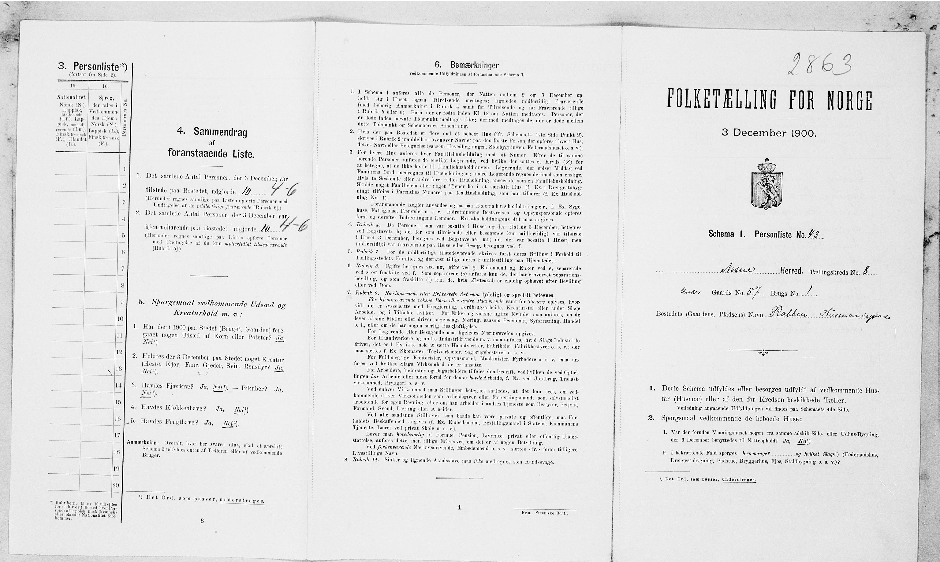 SAT, Folketelling 1900 for 1828 Nesna herred, 1900, s. 756