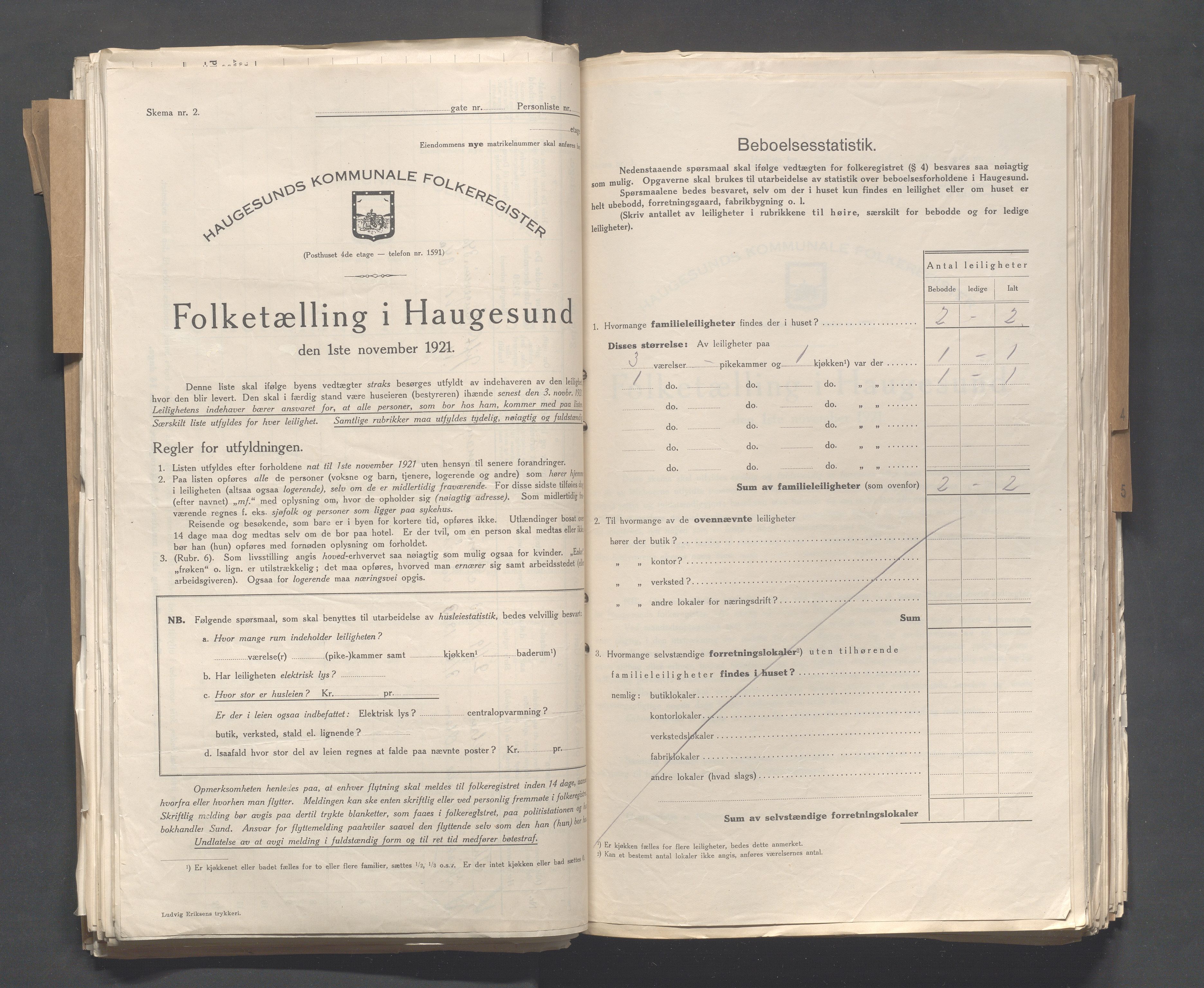 IKAR, Kommunal folketelling 1.11.1921 for Haugesund, 1921, s. 1960