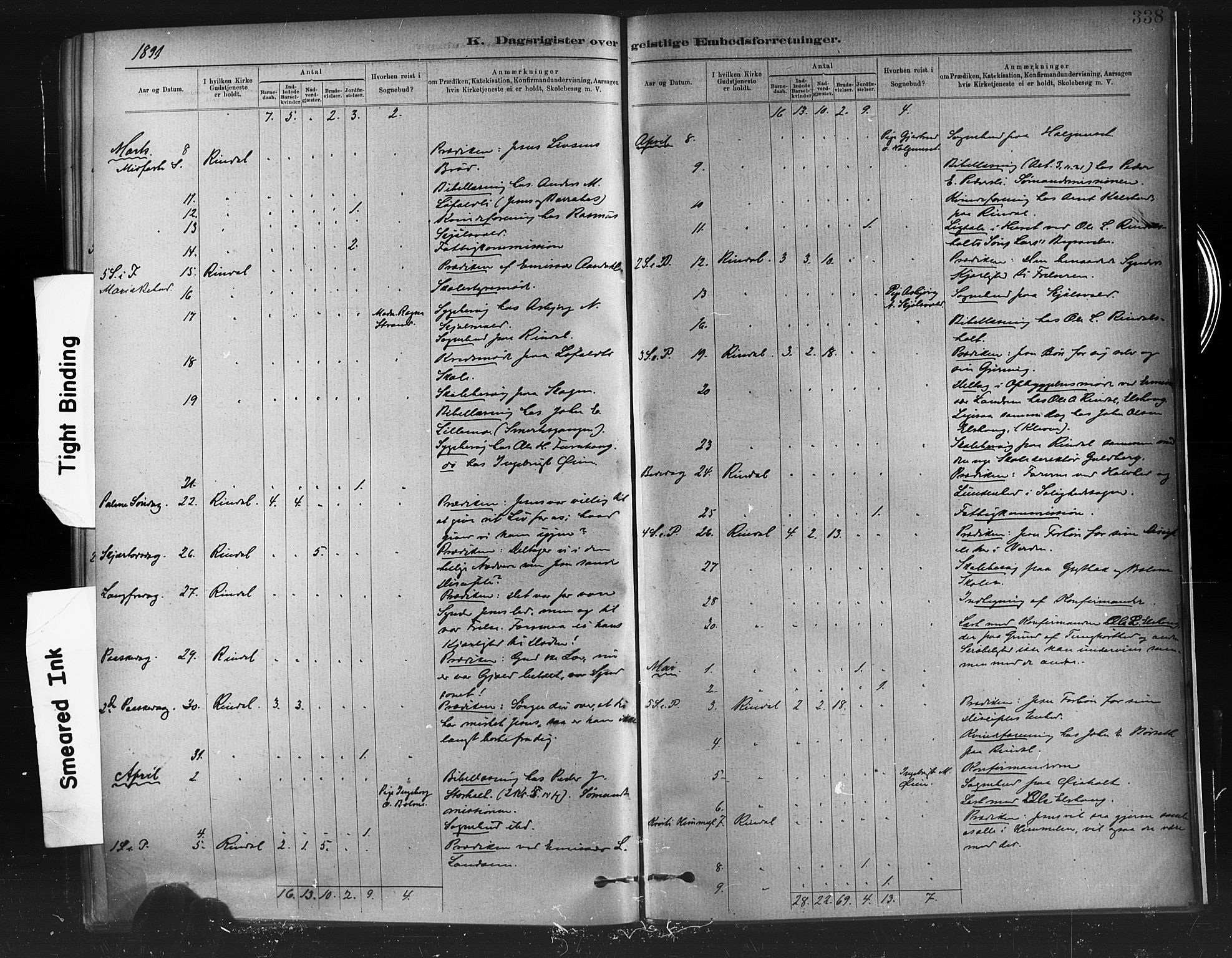 Ministerialprotokoller, klokkerbøker og fødselsregistre - Møre og Romsdal, AV/SAT-A-1454/598/L1069: Ministerialbok nr. 598A03, 1882-1895, s. 338