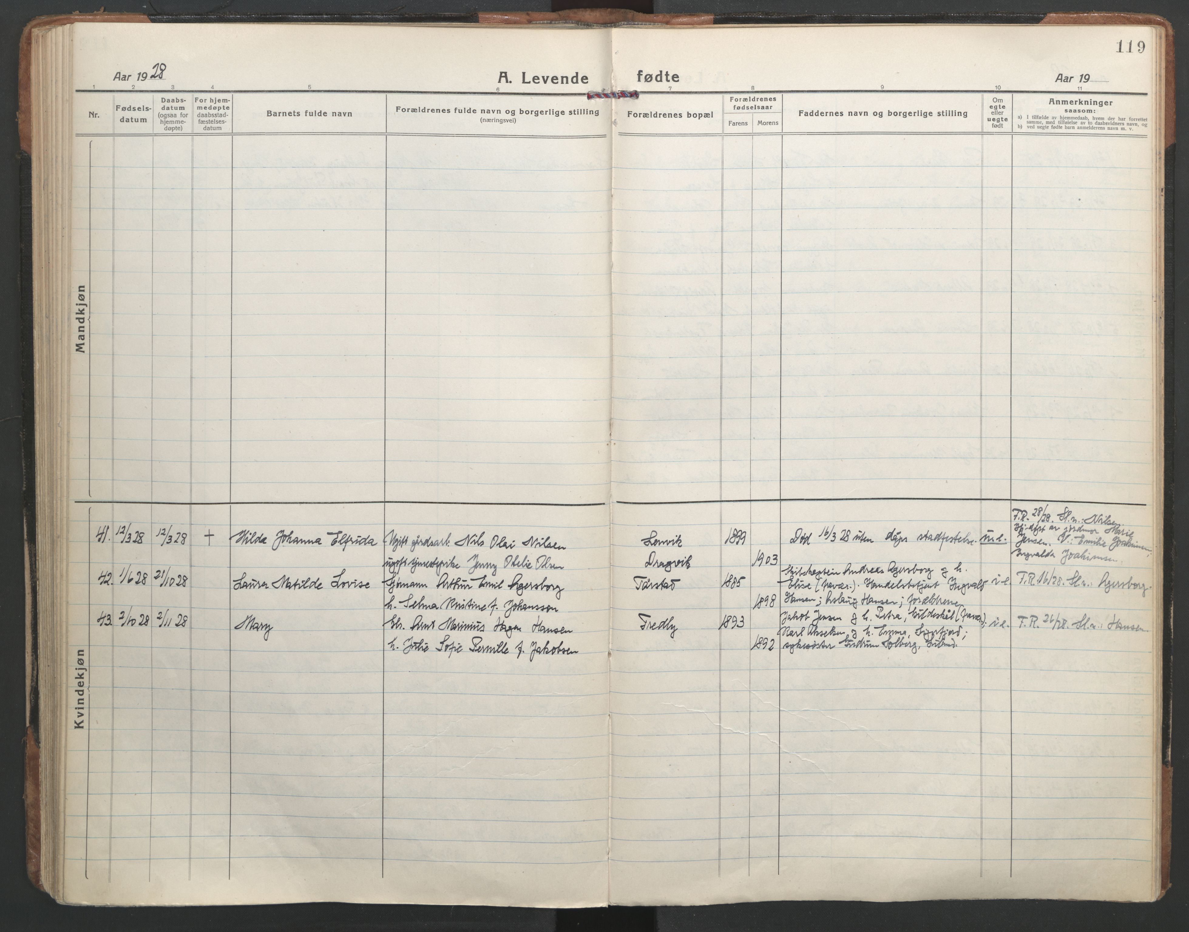 Ministerialprotokoller, klokkerbøker og fødselsregistre - Nordland, AV/SAT-A-1459/863/L0904: Ministerialbok nr. 863A16, 1915-1937, s. 119