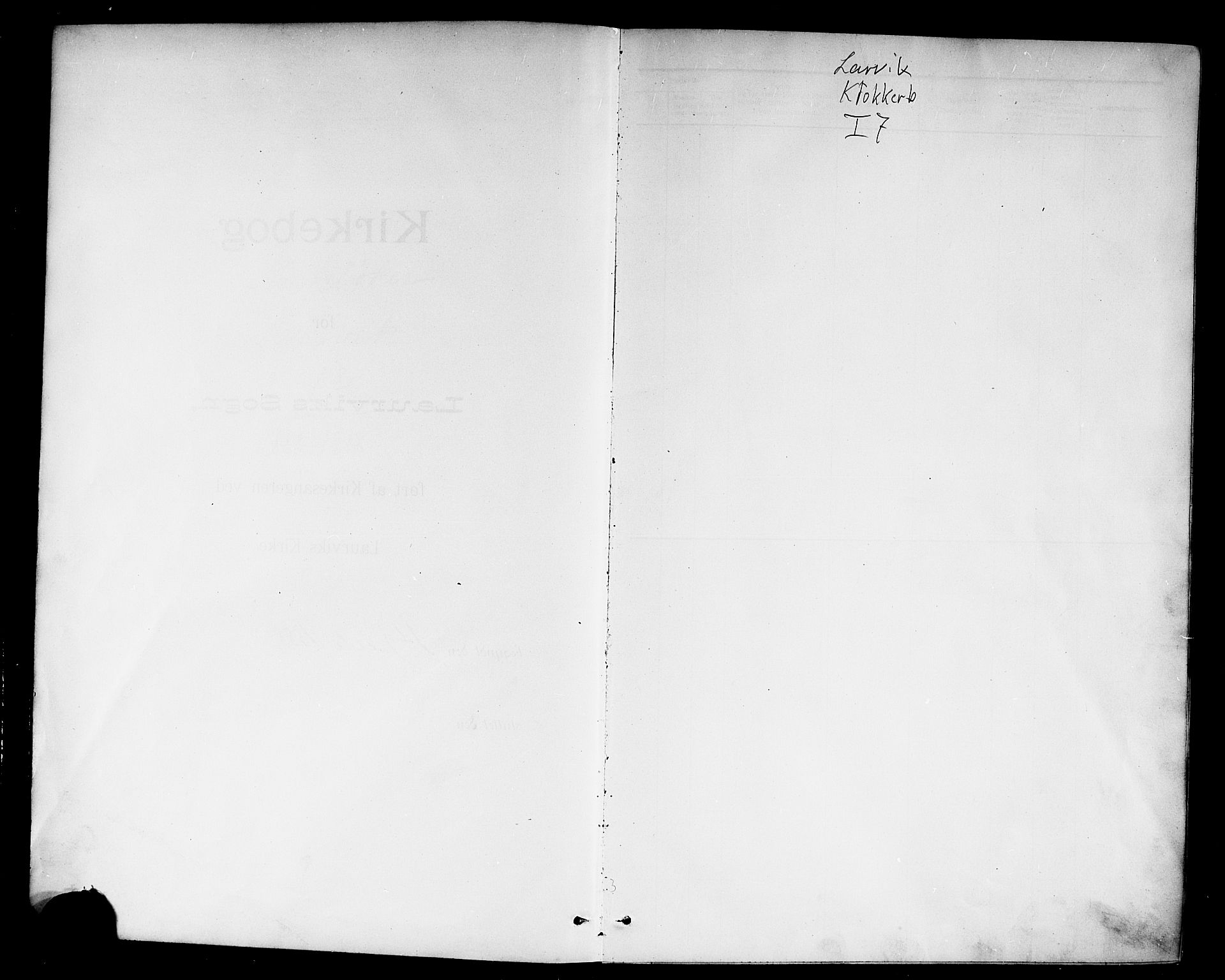 Larvik kirkebøker, SAKO/A-352/G/Ga/L0007: Klokkerbok nr. I 7, 1888-1918