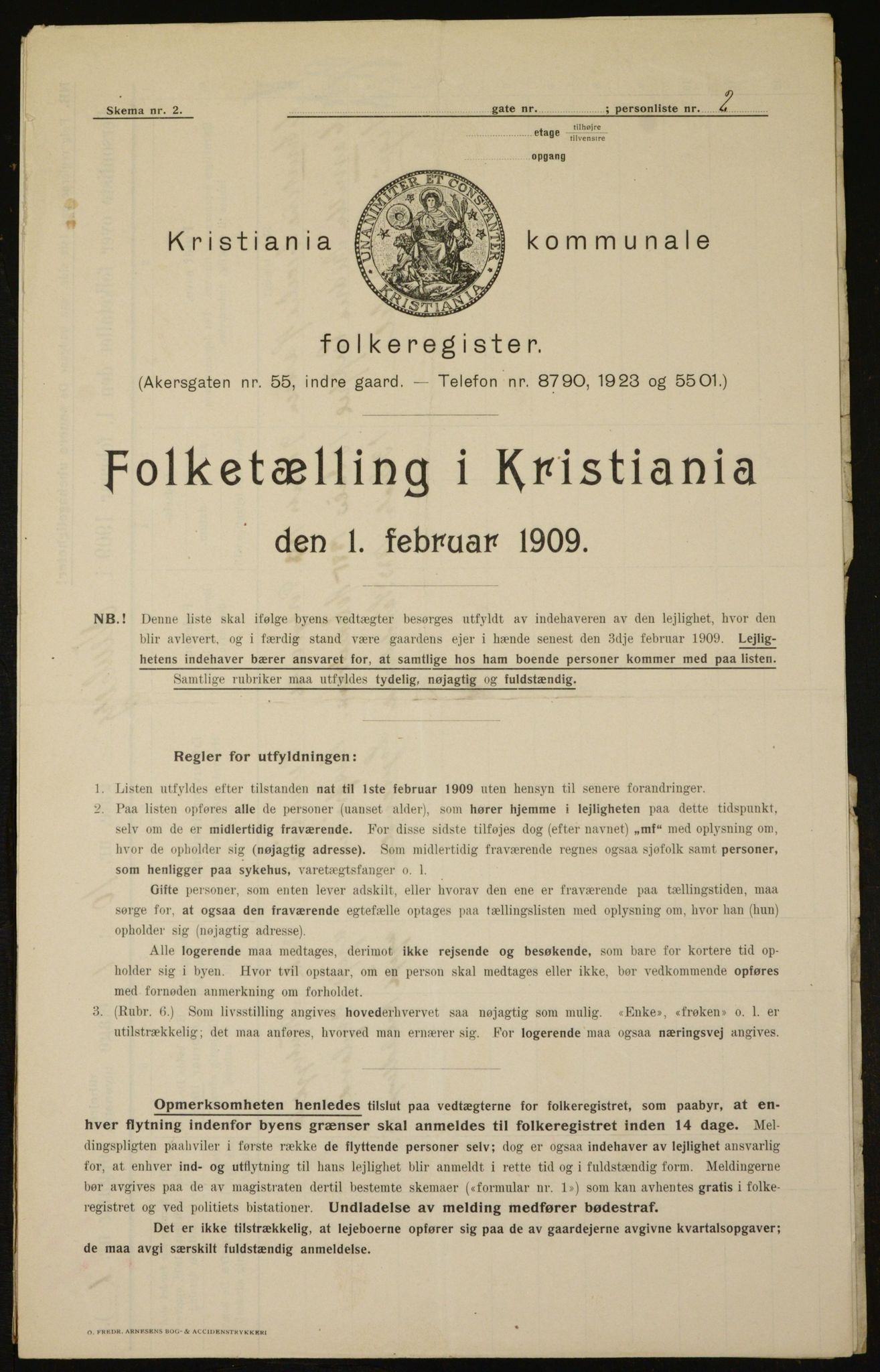 OBA, Kommunal folketelling 1.2.1909 for Kristiania kjøpstad, 1909, s. 63418