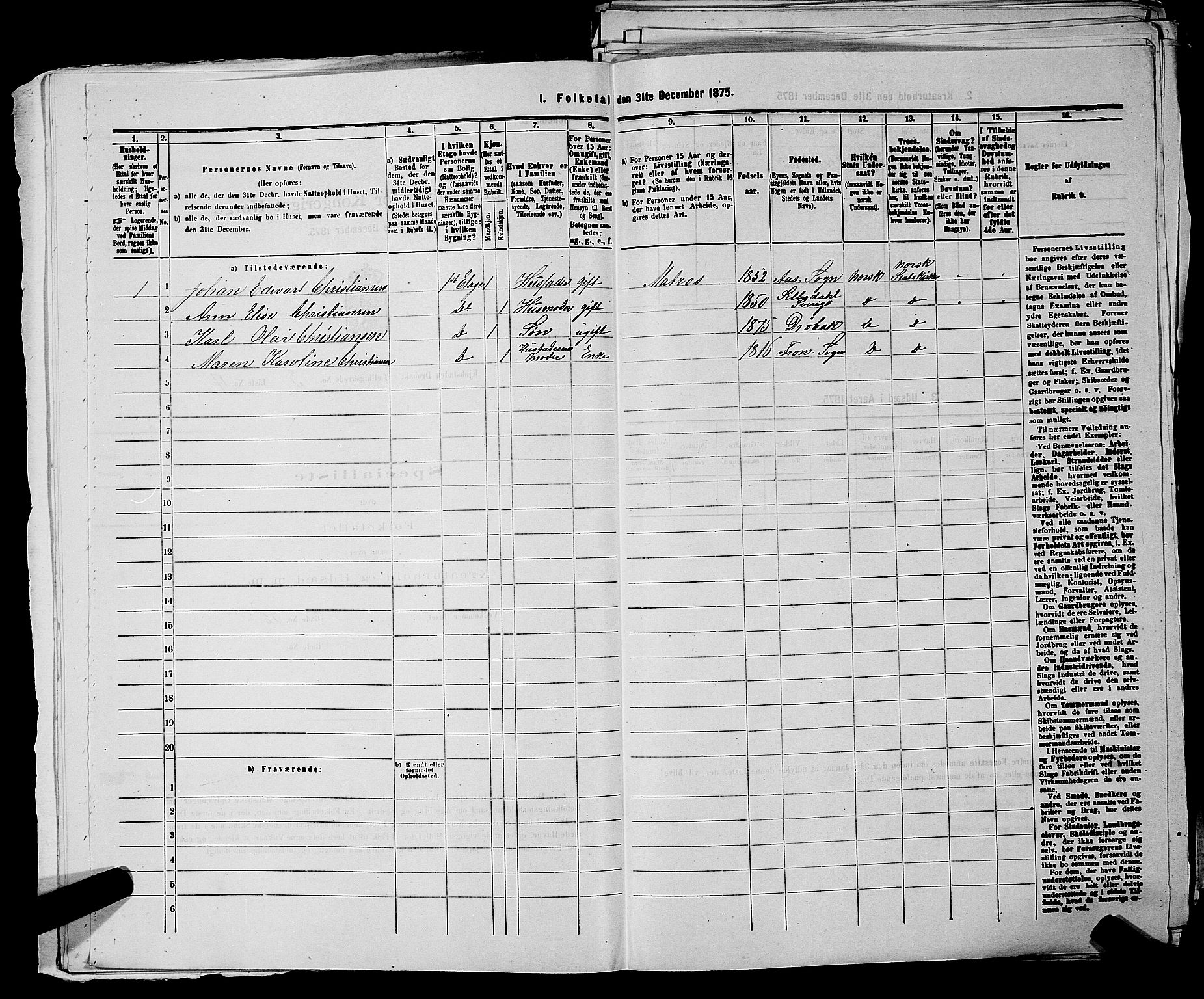 RA, Folketelling 1875 for 0203B Drøbak prestegjeld, Drøbak kjøpstad, 1875, s. 222