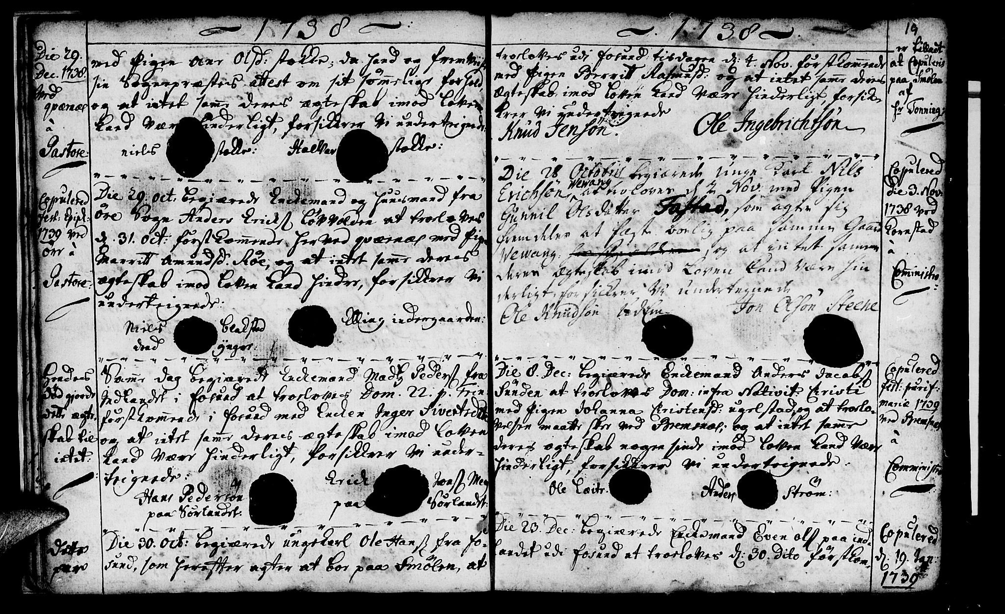 Ministerialprotokoller, klokkerbøker og fødselsregistre - Møre og Romsdal, AV/SAT-A-1454/568/L0792: Ministerialbok nr. 568A01, 1737-1749, s. 18-19