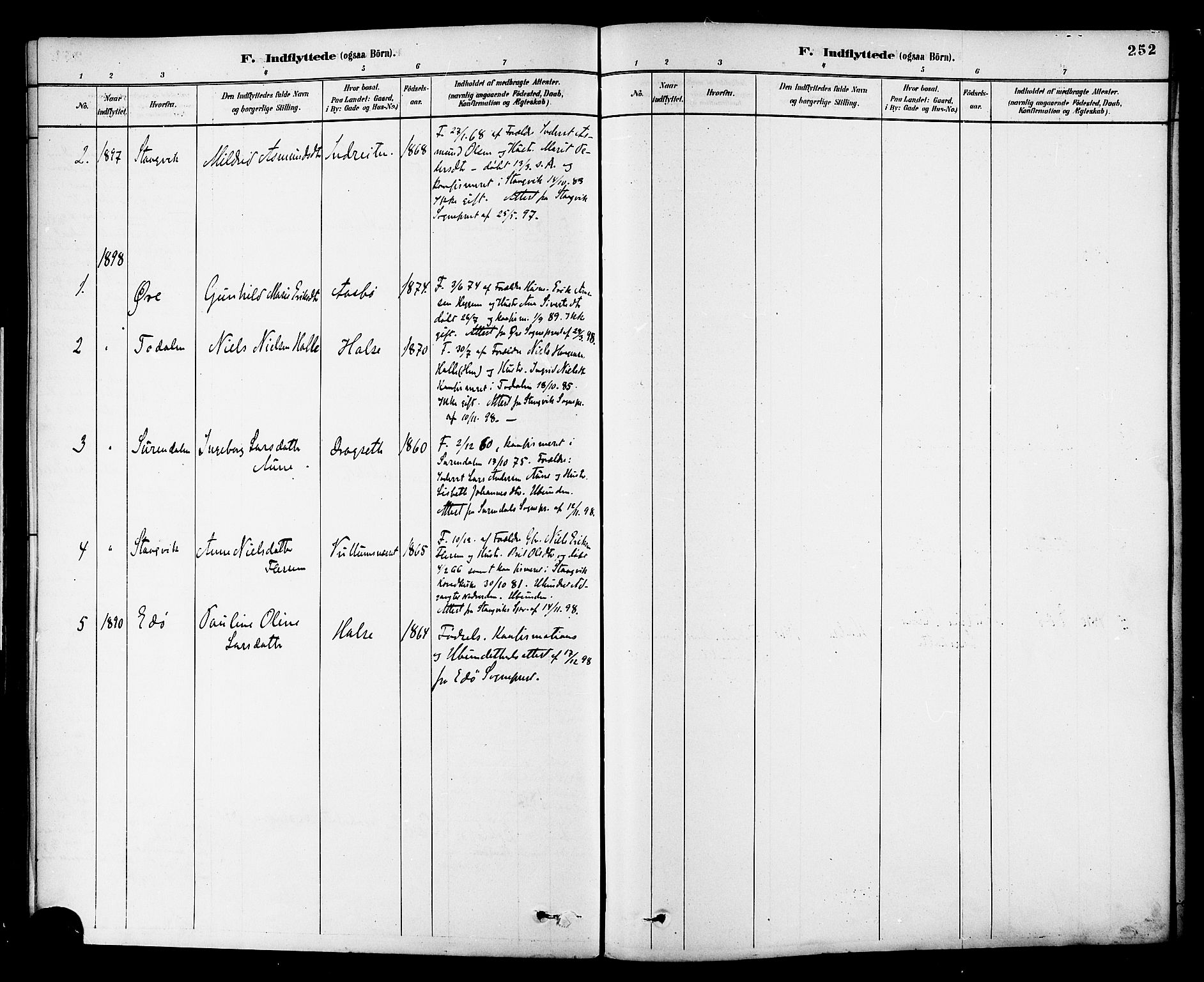 Ministerialprotokoller, klokkerbøker og fødselsregistre - Møre og Romsdal, AV/SAT-A-1454/576/L0885: Ministerialbok nr. 576A03, 1880-1898, s. 252