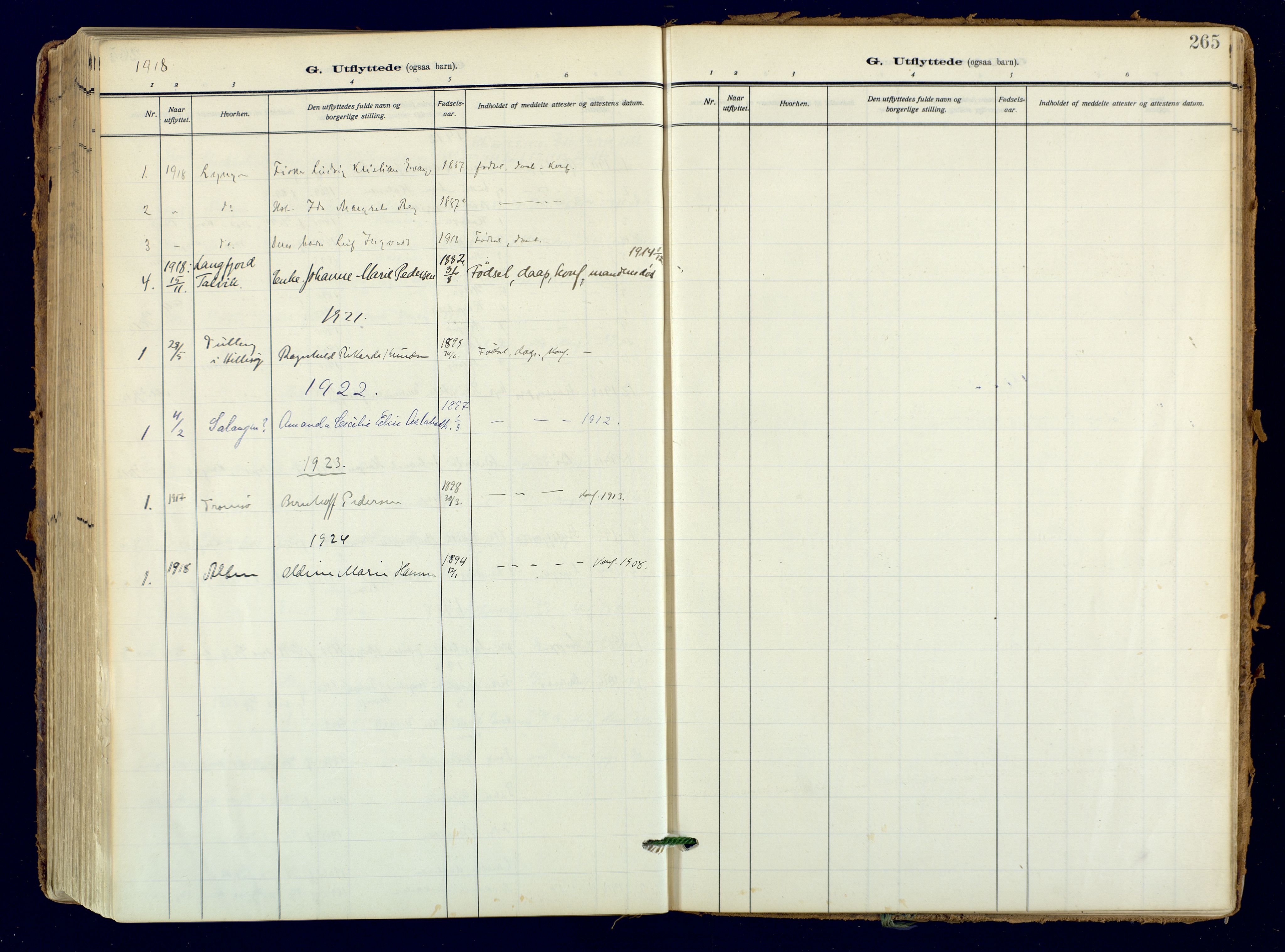 Skjervøy sokneprestkontor, SATØ/S-1300/H/Ha/Haa: Ministerialbok nr. 18, 1910-1926, s. 265