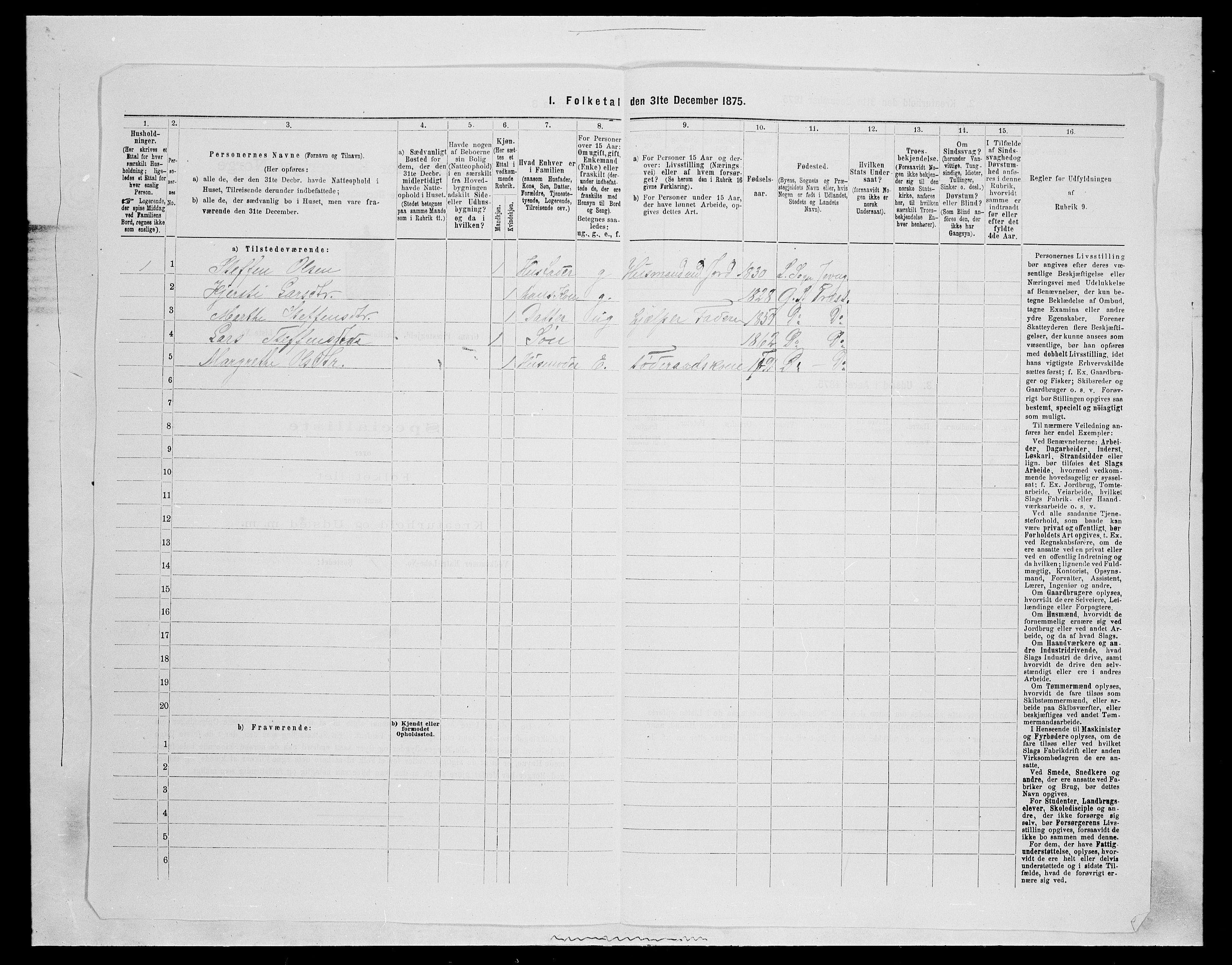 SAH, Folketelling 1875 for 0534P Gran prestegjeld, 1875, s. 2698