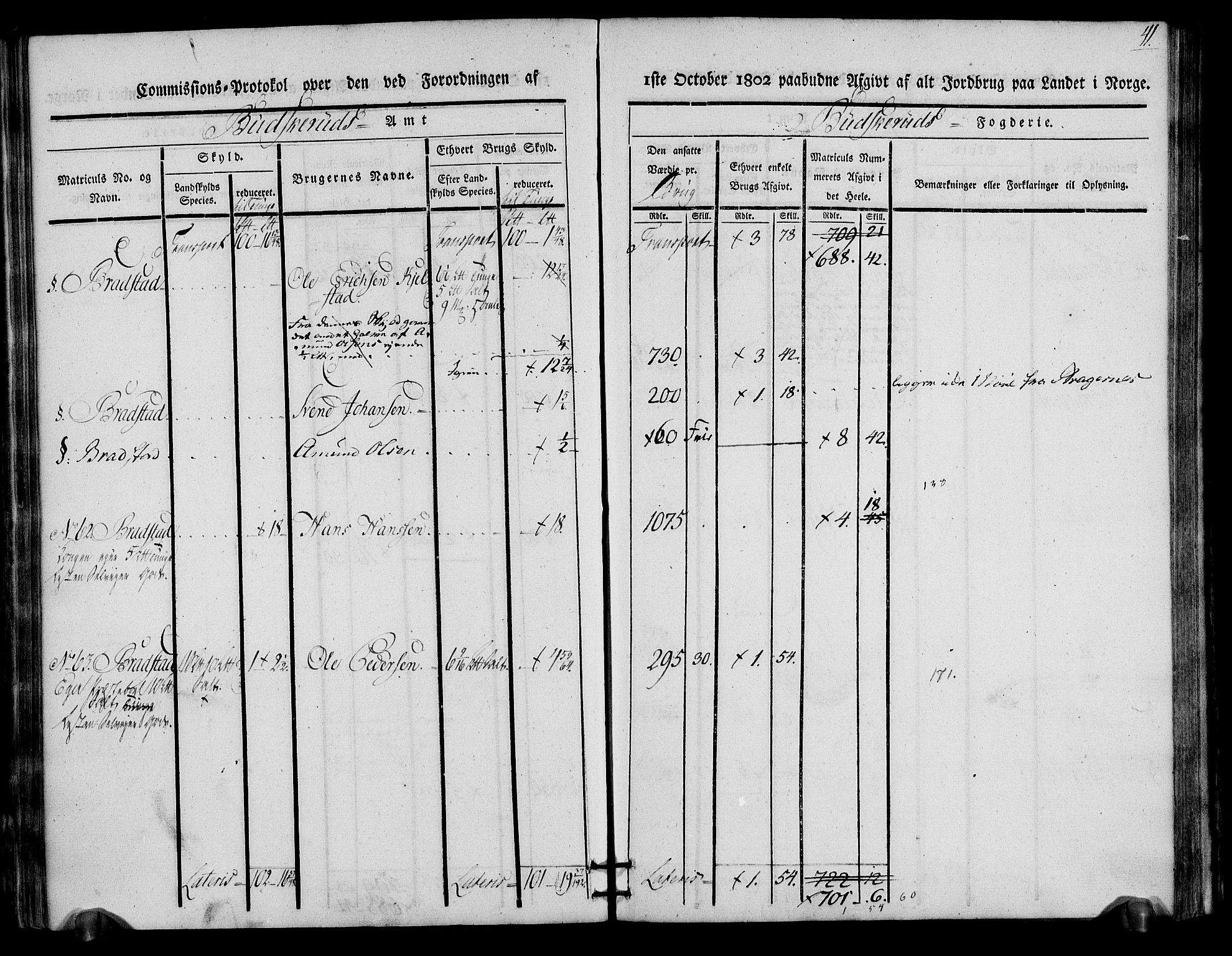 Rentekammeret inntil 1814, Realistisk ordnet avdeling, AV/RA-EA-4070/N/Ne/Nea/L0064: Buskerud fogderi. Kommisjonsprotokoll for Lier prestegjeld, 1803, s. 41