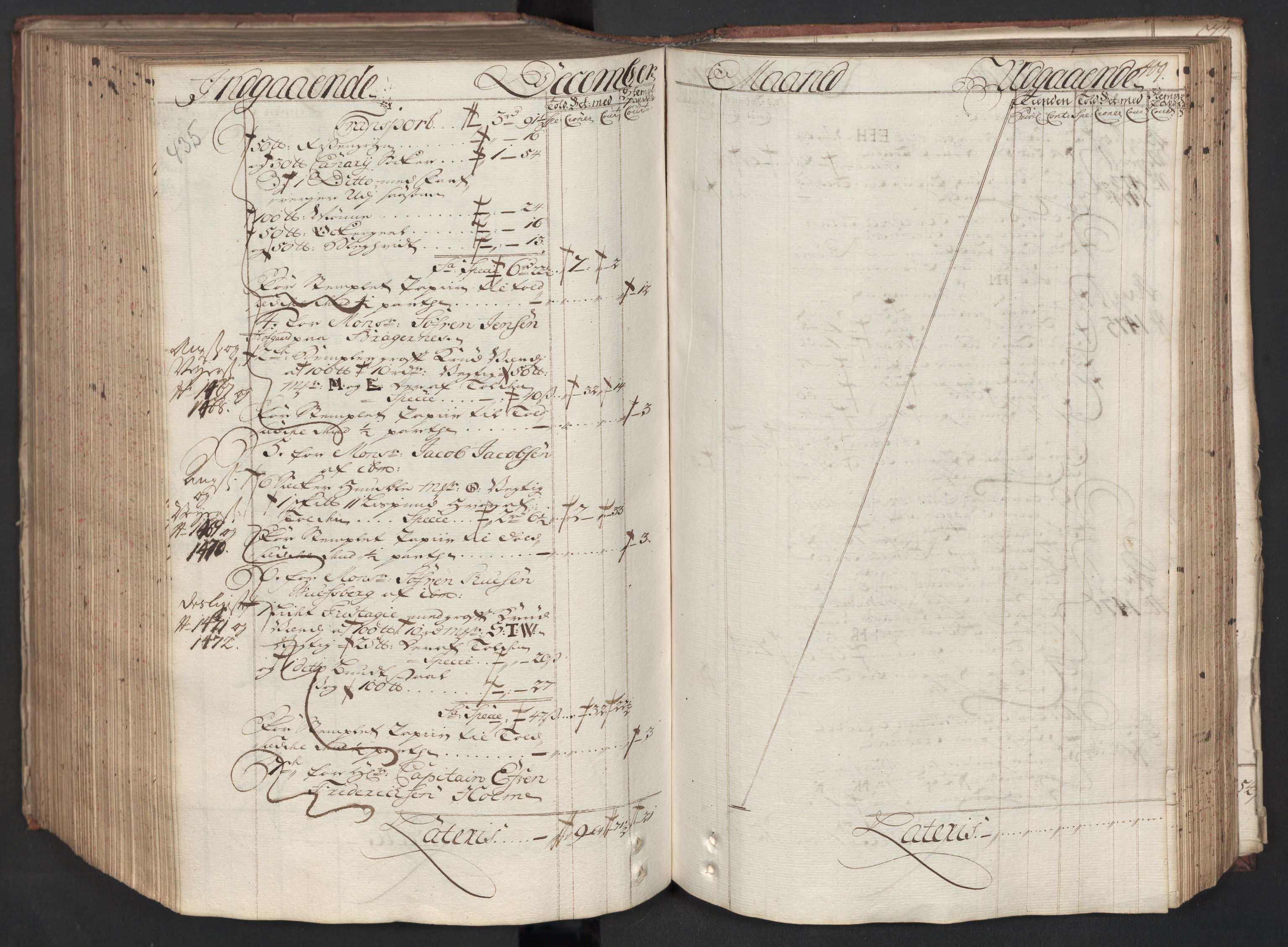 Generaltollkammeret, tollregnskaper, AV/RA-EA-5490/R08/L0012/0001: Tollregnskaper Drammen / Hovedtollbok, 1733, s. 408b-409a