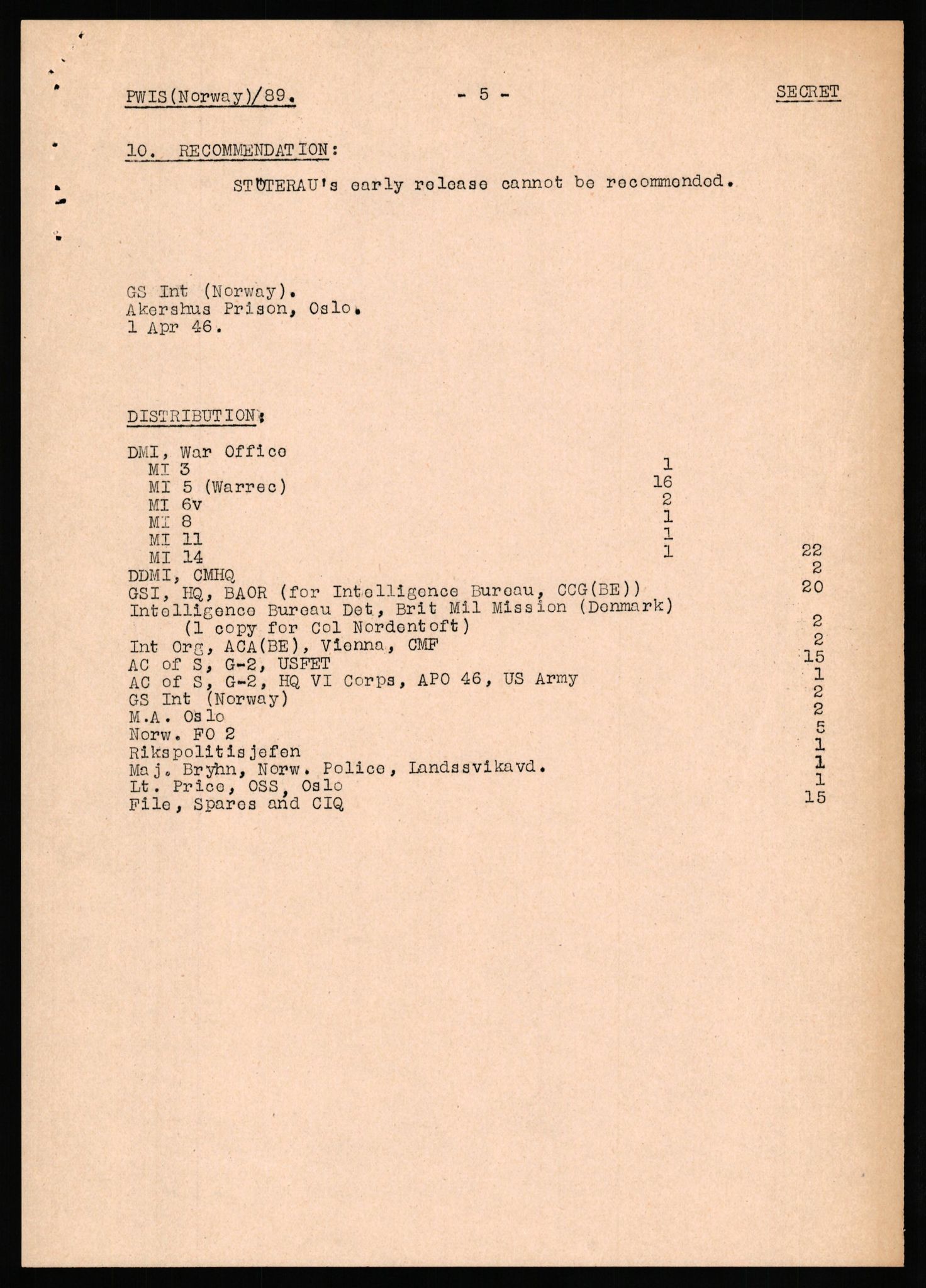 Forsvaret, Forsvarets overkommando II, AV/RA-RAFA-3915/D/Db/L0033: CI Questionaires. Tyske okkupasjonsstyrker i Norge. Tyskere., 1945-1946, s. 313