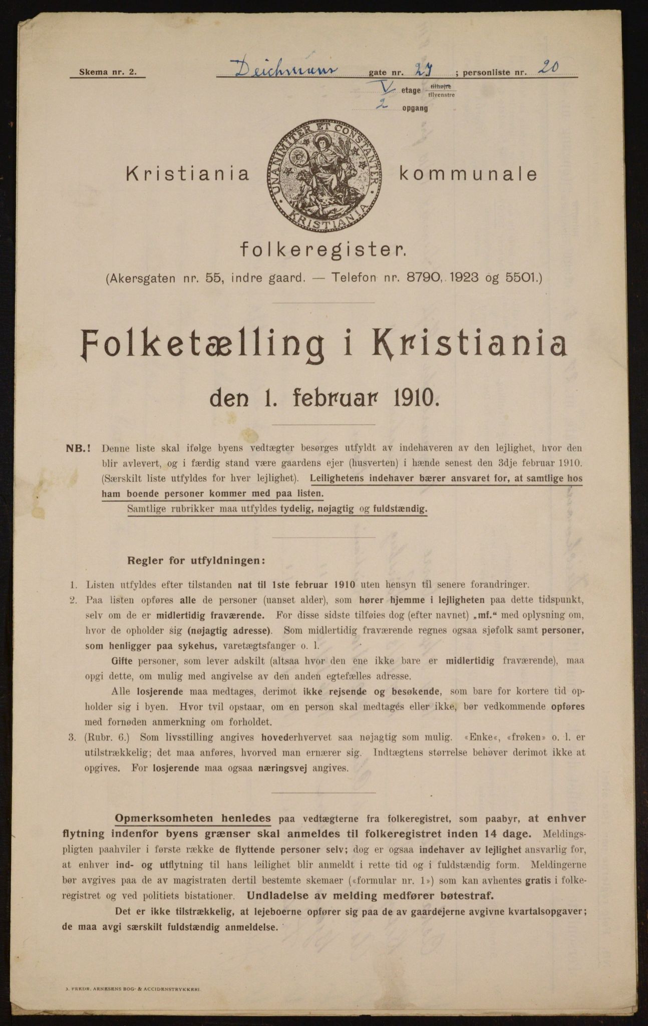 OBA, Kommunal folketelling 1.2.1910 for Kristiania, 1910, s. 15143