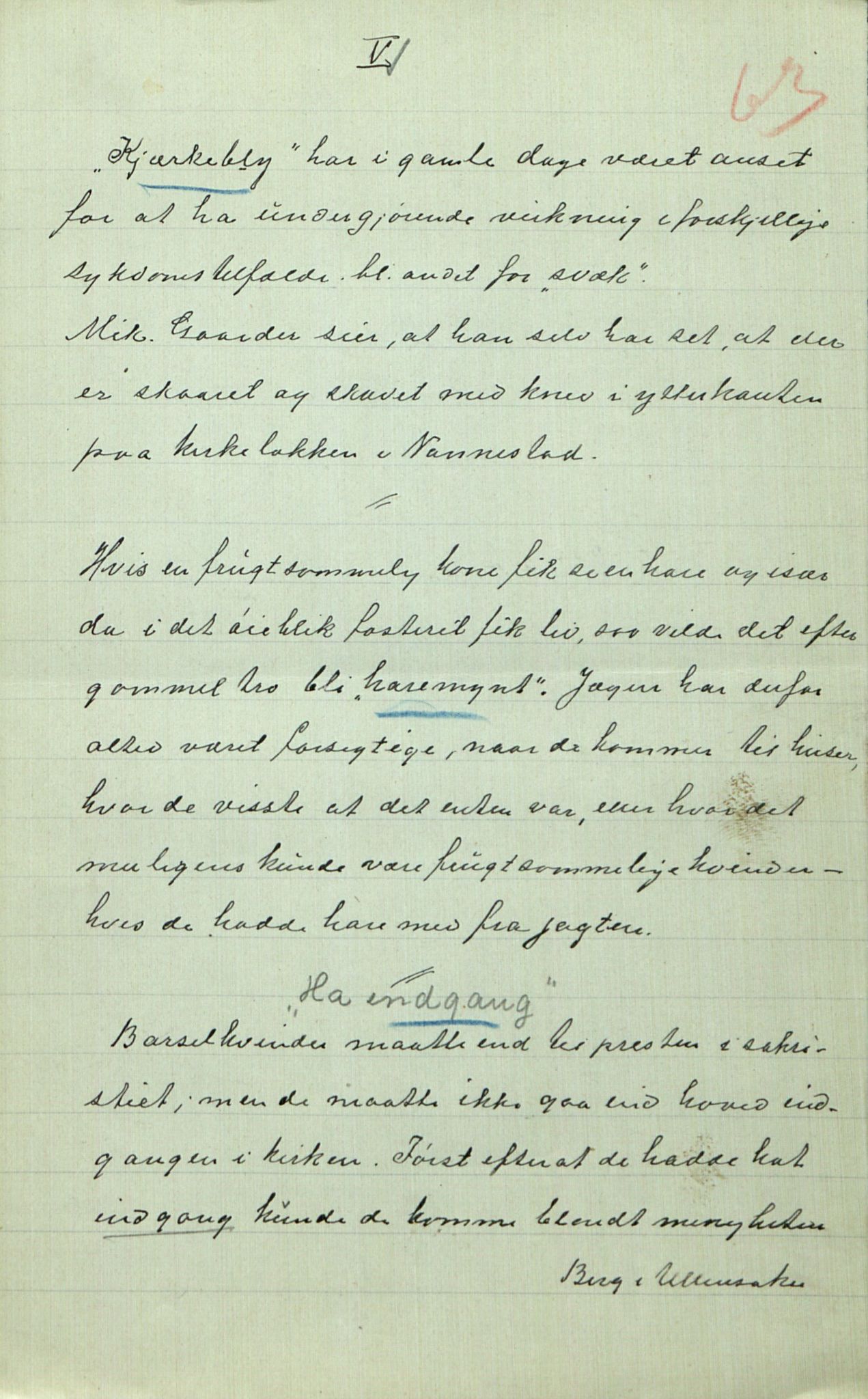 Rikard Berge, TEMU/TGM-A-1003/F/L0014/0040: 471-512 / 510 Brev til Berge frå Hankenæs + oppskrifter som H. kallar for sine, 1915-1917, s. 63