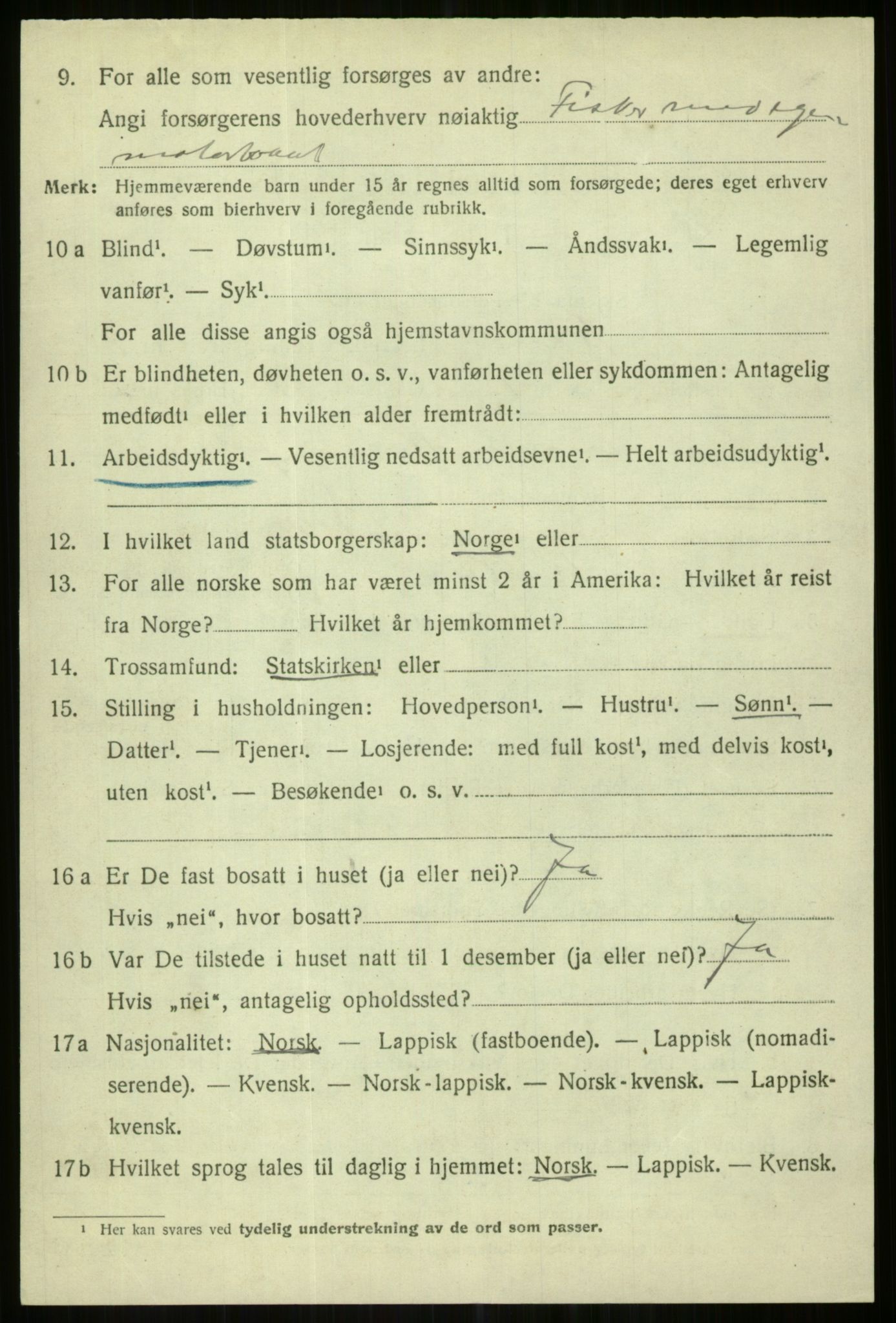 SATØ, Folketelling 1920 for 1936 Karlsøy herred, 1920, s. 3323
