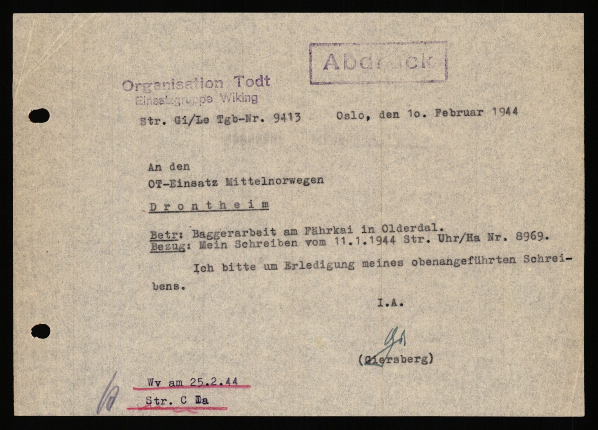 Tyske arkiver, Organisation Todt (OT), Einsatzgruppe Wiking, AV/RA-RAFA-2188/1/E/E2/E2d/L0023: Fähren und Anlegen, 1942-1944, s. 80