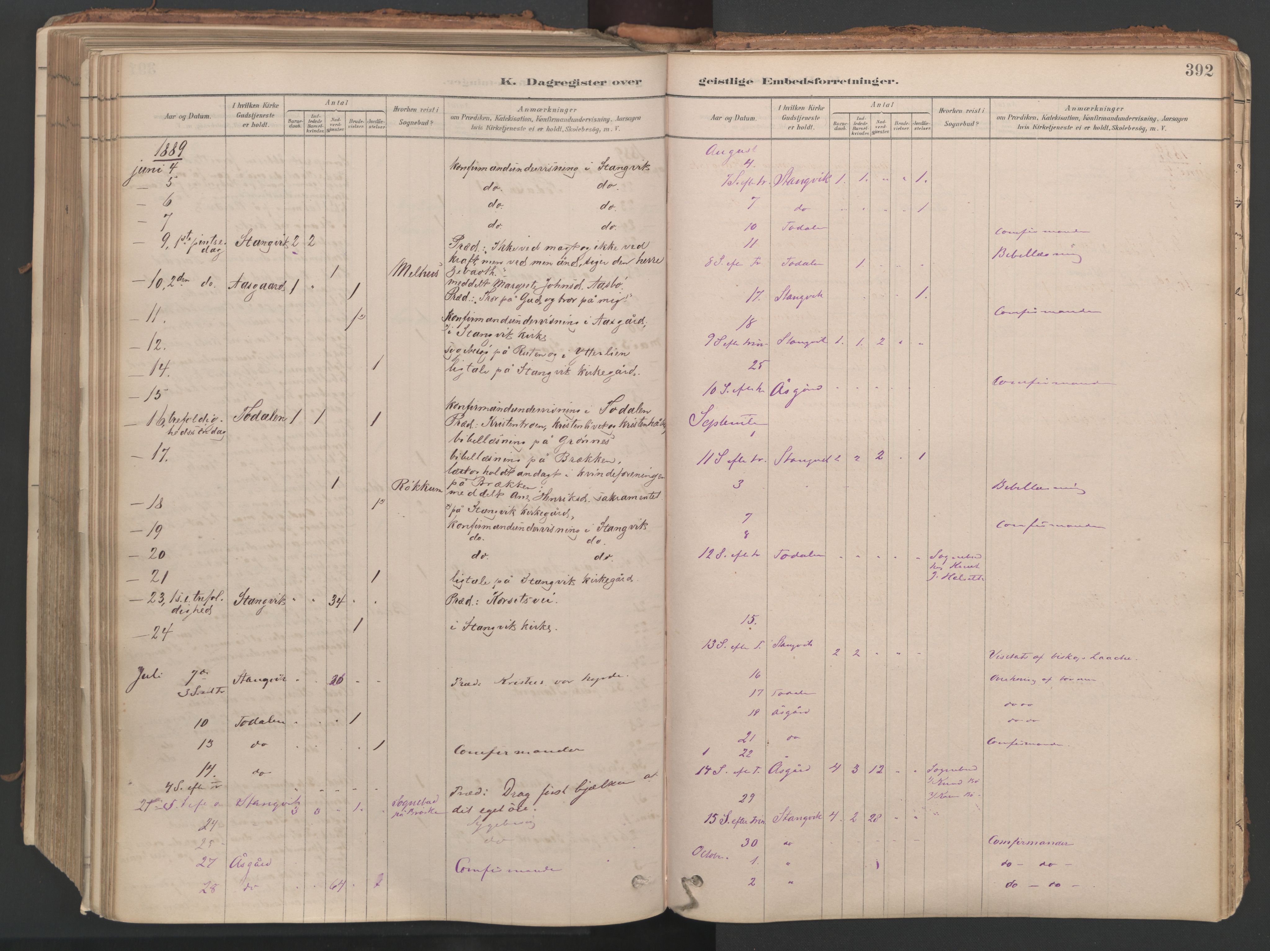 Ministerialprotokoller, klokkerbøker og fødselsregistre - Møre og Romsdal, AV/SAT-A-1454/592/L1029: Ministerialbok nr. 592A07, 1879-1902, s. 392