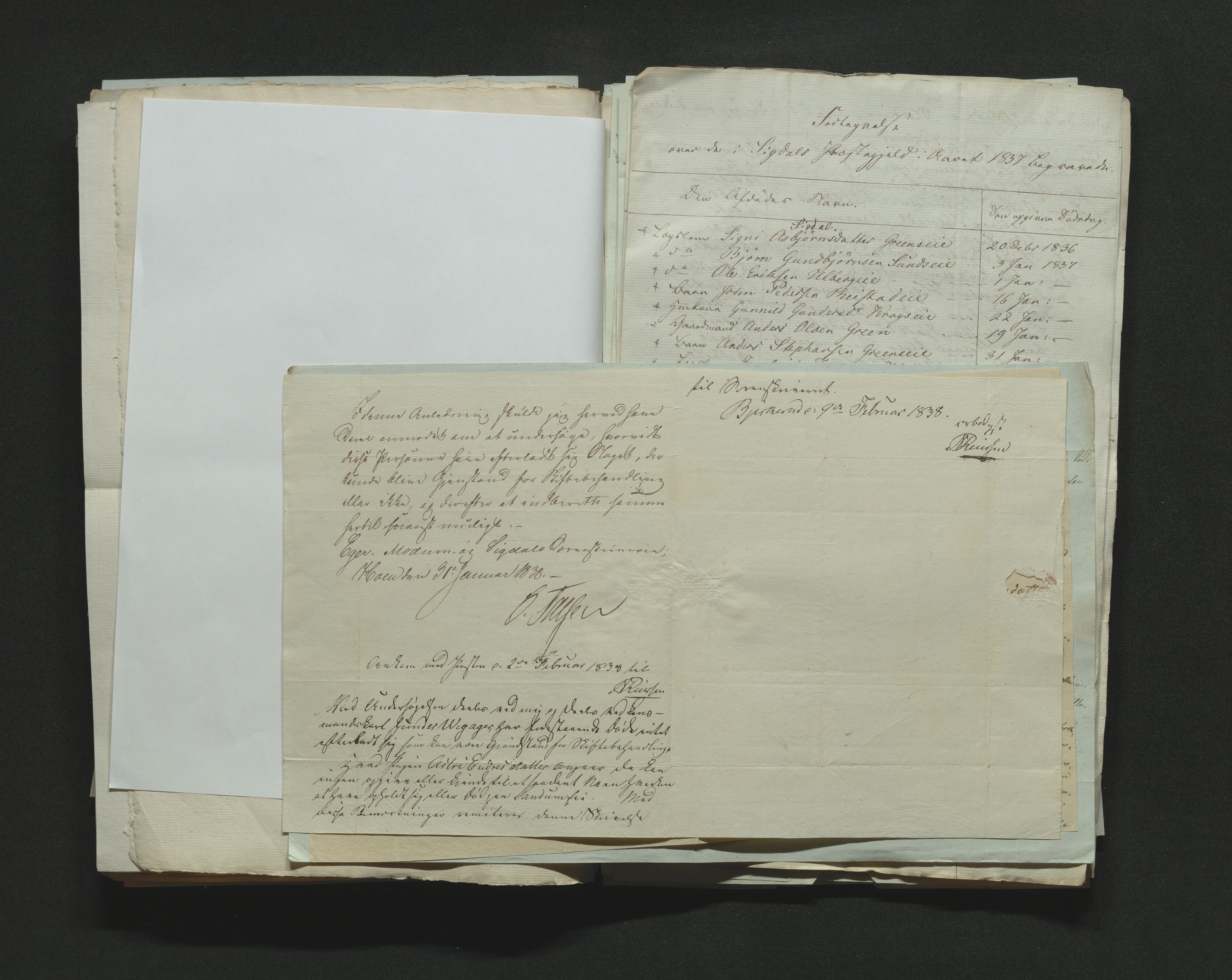 Eiker, Modum og Sigdal sorenskriveri, AV/SAKO-A-123/H/Ha/Hab/L0005: Dødsfallsmeldinger, 1837-1840