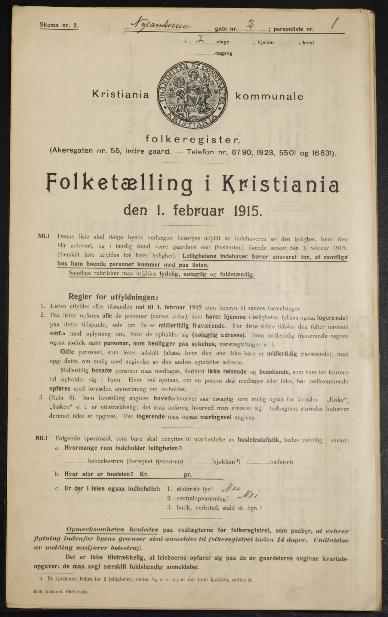 OBA, Kommunal folketelling 1.2.1915 for Kristiania, 1915, s. 73401