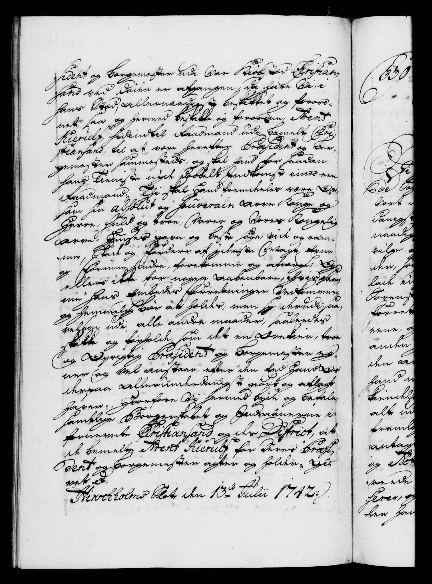 Danske Kanselli 1572-1799, AV/RA-EA-3023/F/Fc/Fca/Fcaa/L0032: Norske registre, 1741-1742, s. 610b